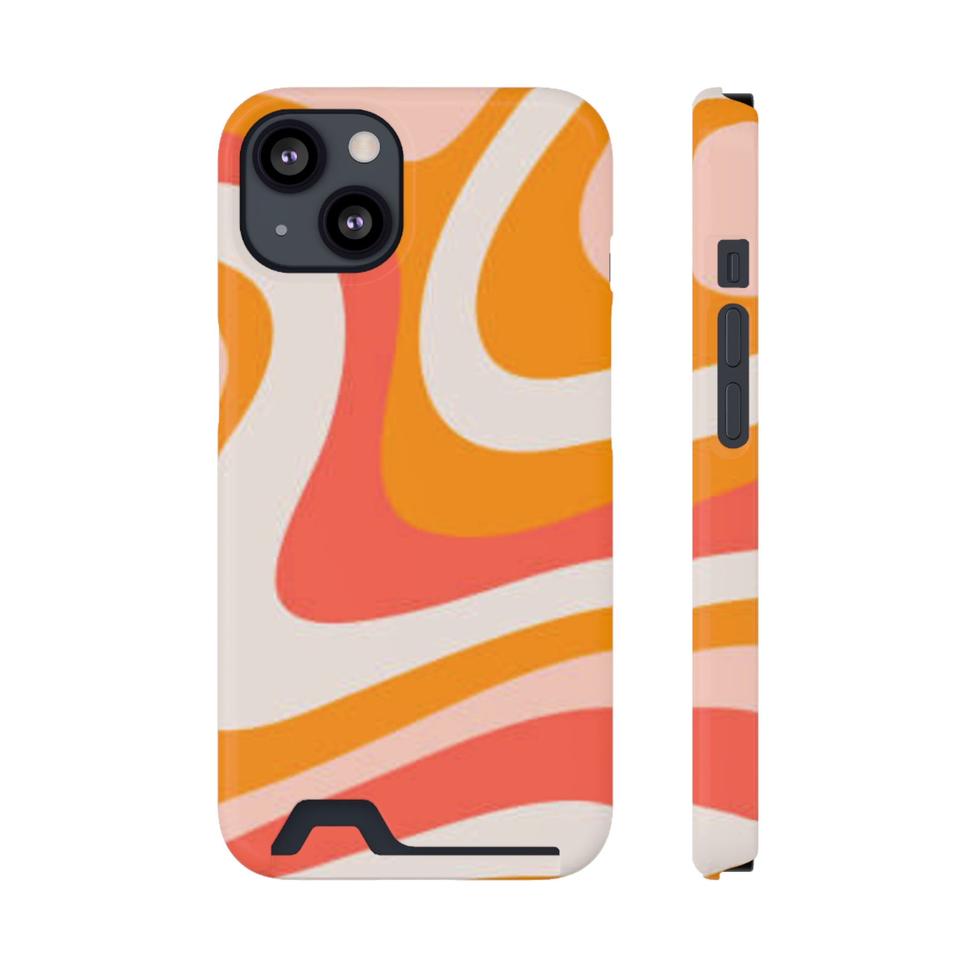 Trendy Phone Case with Card Holder, Boho Phone Accessory, Stylish Mobile Cover, Functional Gift for Friends, Perfect for Everyday Use - FORMO