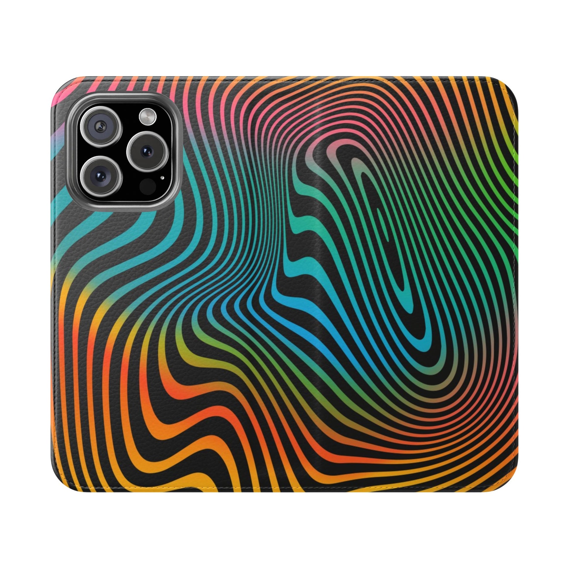 Vibrant Abstract Flip Case for Phone, Colorful Phone Wallet, Trendy Protective Cover, Unique Gift for Tech Lovers, Modern Accessories - FORMO