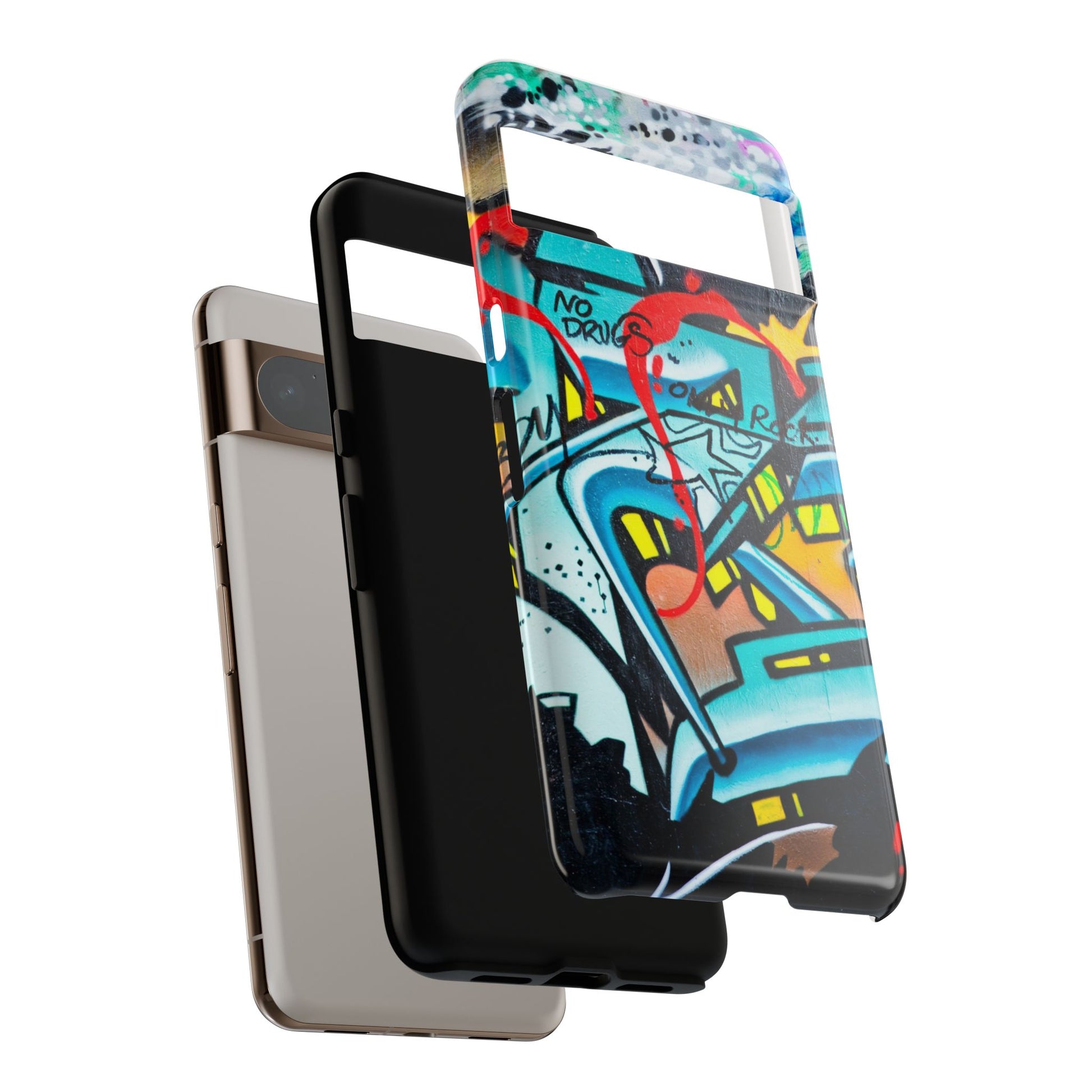 Edgy Phone Case with Graffiti Design, Tough Phone Case for Artists, Urban Style Phone Accessory, Graffiti Art Case, Unique Gift for Teens - FORMO