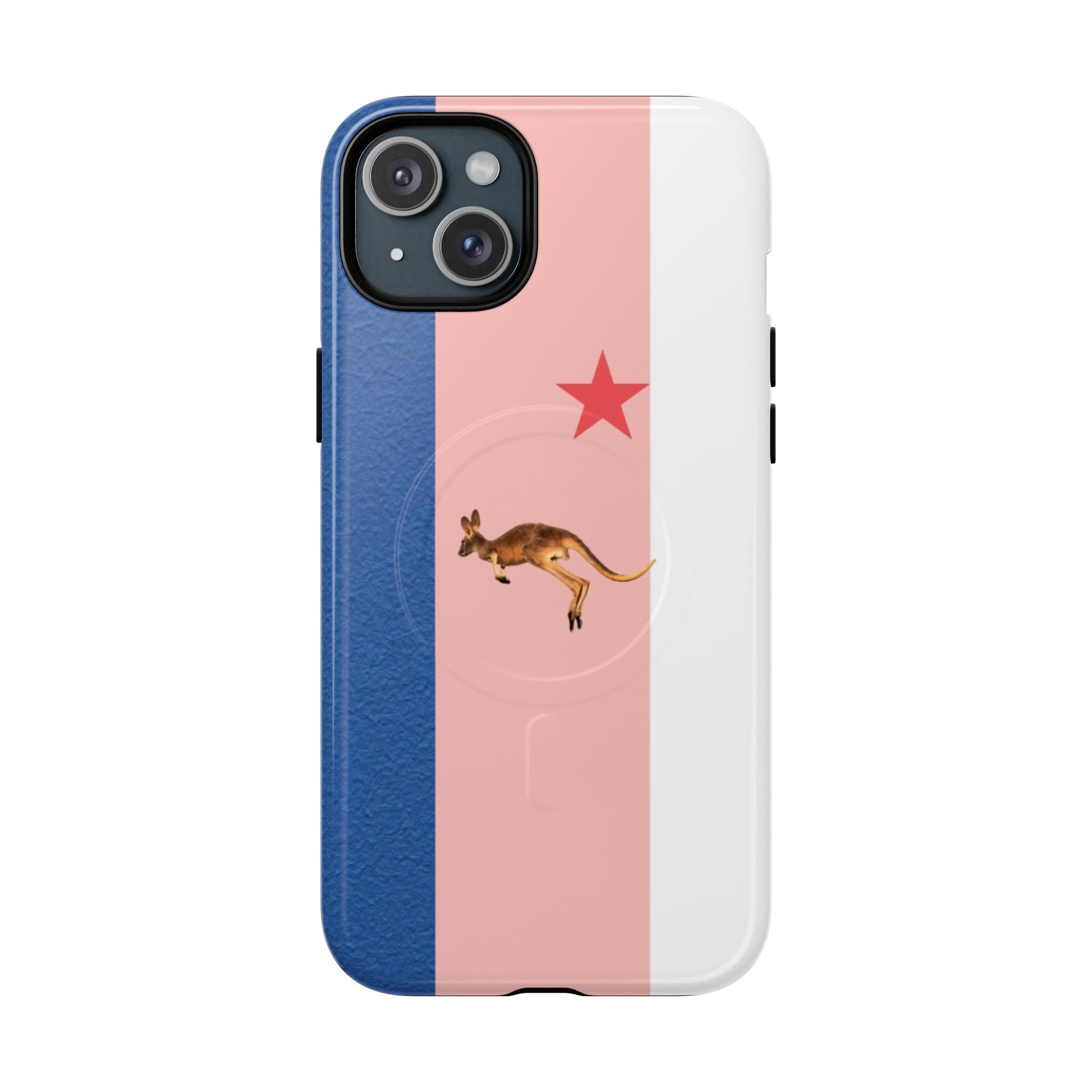 Kangaroo Flag Magnetic Phone Case, Tough Phone Cover, Australian Pride Accessory, Travel Gift, Fun Statement Case