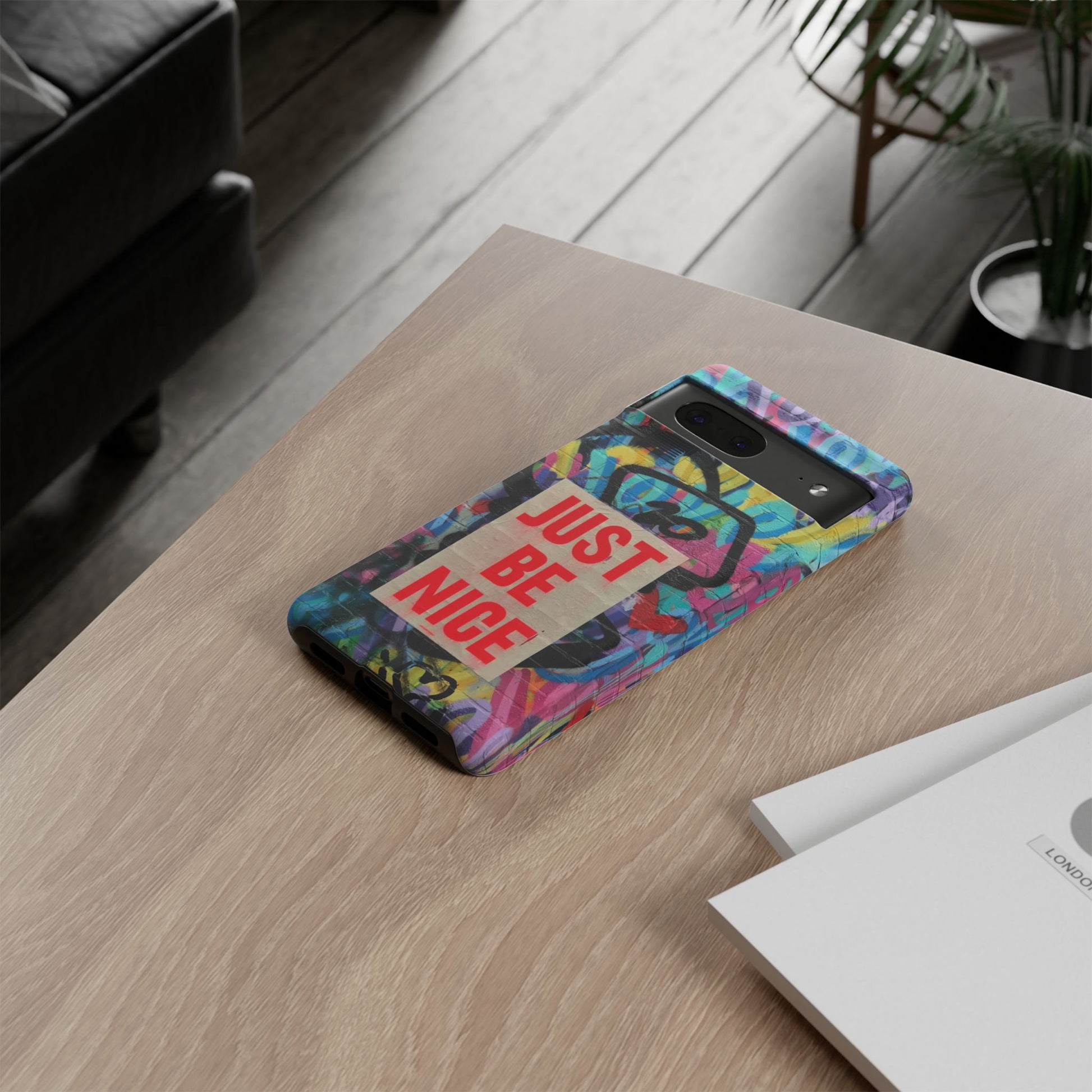 Colorful Phone Case - Just Be Nice Design, Motivational Gift, Phone Accessories, Unique Custom Case, Positive Vibe Tech Gear - FORMO