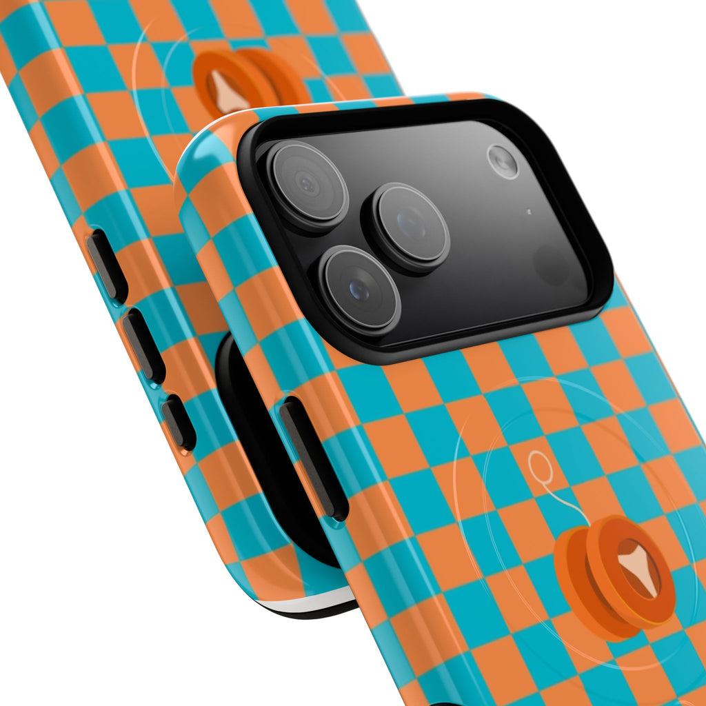 Vibrant Tough Magnetic Phone Case for Protection, Checkerboard Design for Tech Lovers, Gift for Birthdays, Holidays, or Daily Use
