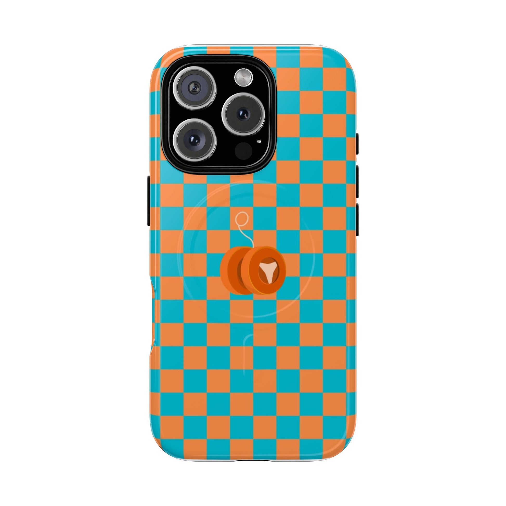 Vibrant Tough Magnetic Phone Case for Protection, Checkerboard Design for Tech Lovers, Gift for Birthdays, Holidays, or Daily Use