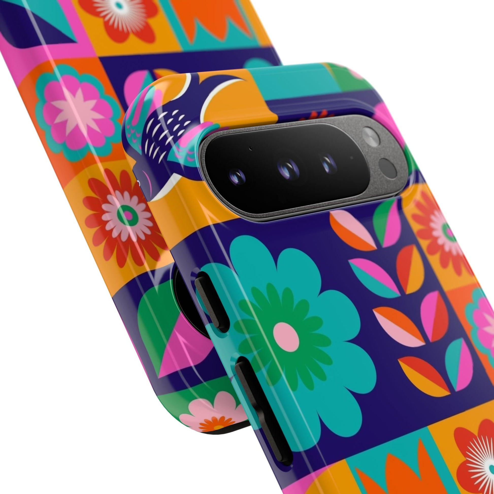 Colorful Floral Phone Case, Tough Cases for Protection, Vibrant Design Cover for Gift, Stylish Cell Phone Accessory, Fun Floral Designs - FORMO