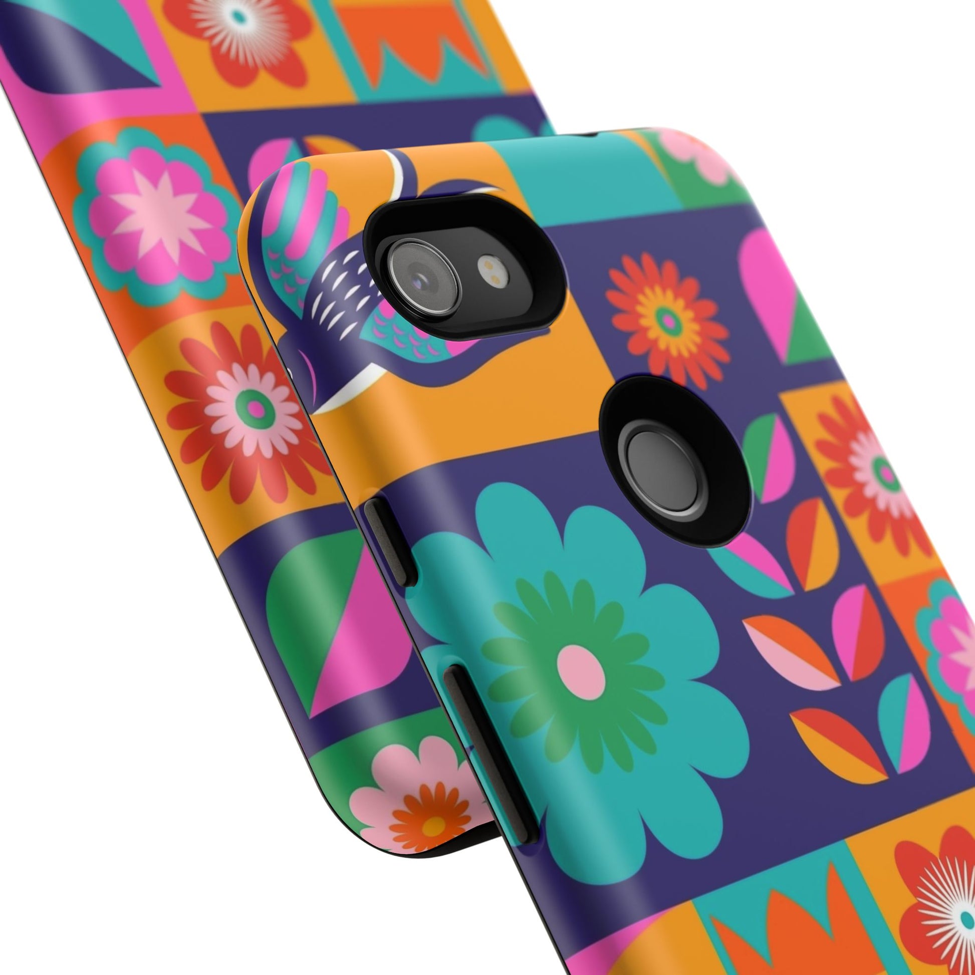 Colorful Floral Phone Case, Tough Cases for Protection, Vibrant Design Cover for Gift, Stylish Cell Phone Accessory, Fun Floral Designs - FORMO