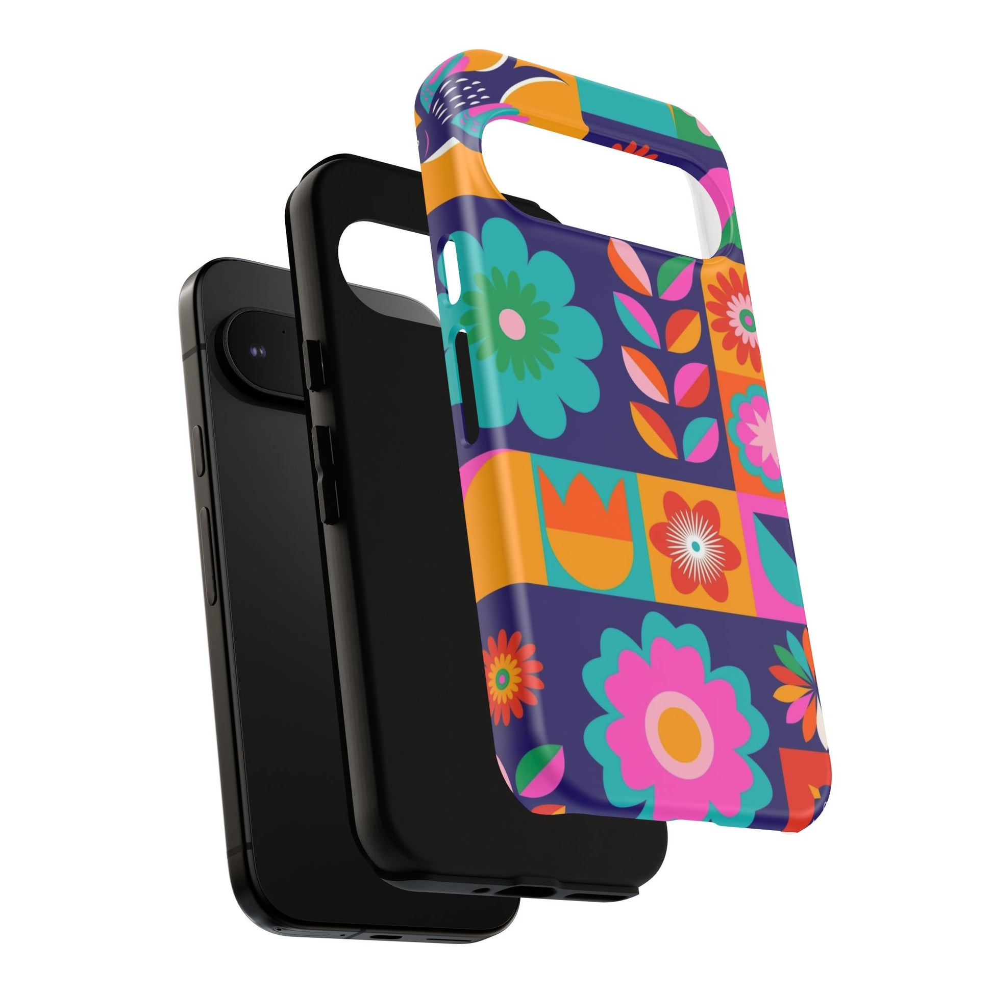 Colorful Floral Phone Case, Tough Cases for Protection, Vibrant Design Cover for Gift, Stylish Cell Phone Accessory, Fun Floral Designs - FORMO