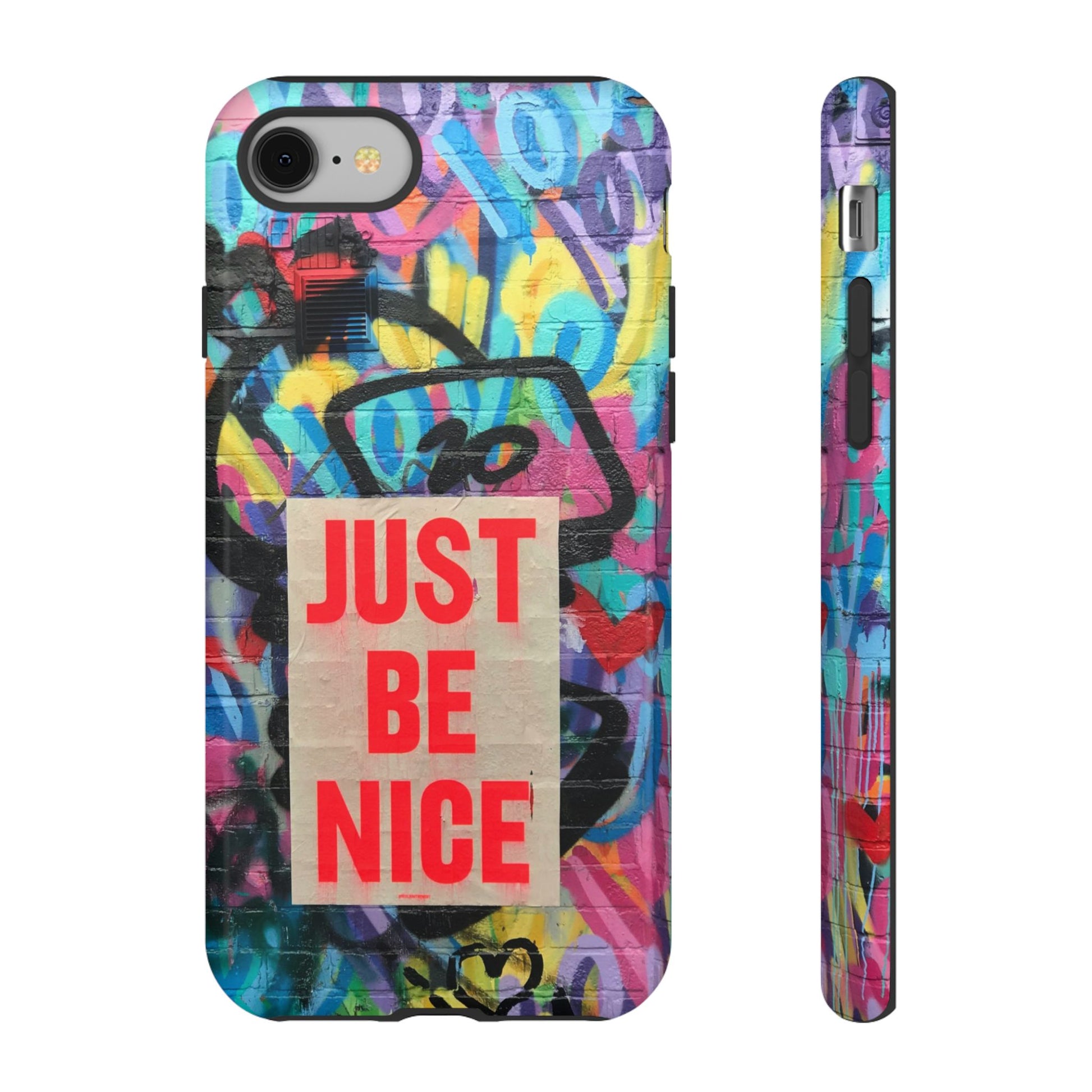 Colorful Phone Case - Just Be Nice Design, Motivational Gift, Phone Accessories, Unique Custom Case, Positive Vibe Tech Gear - FORMO