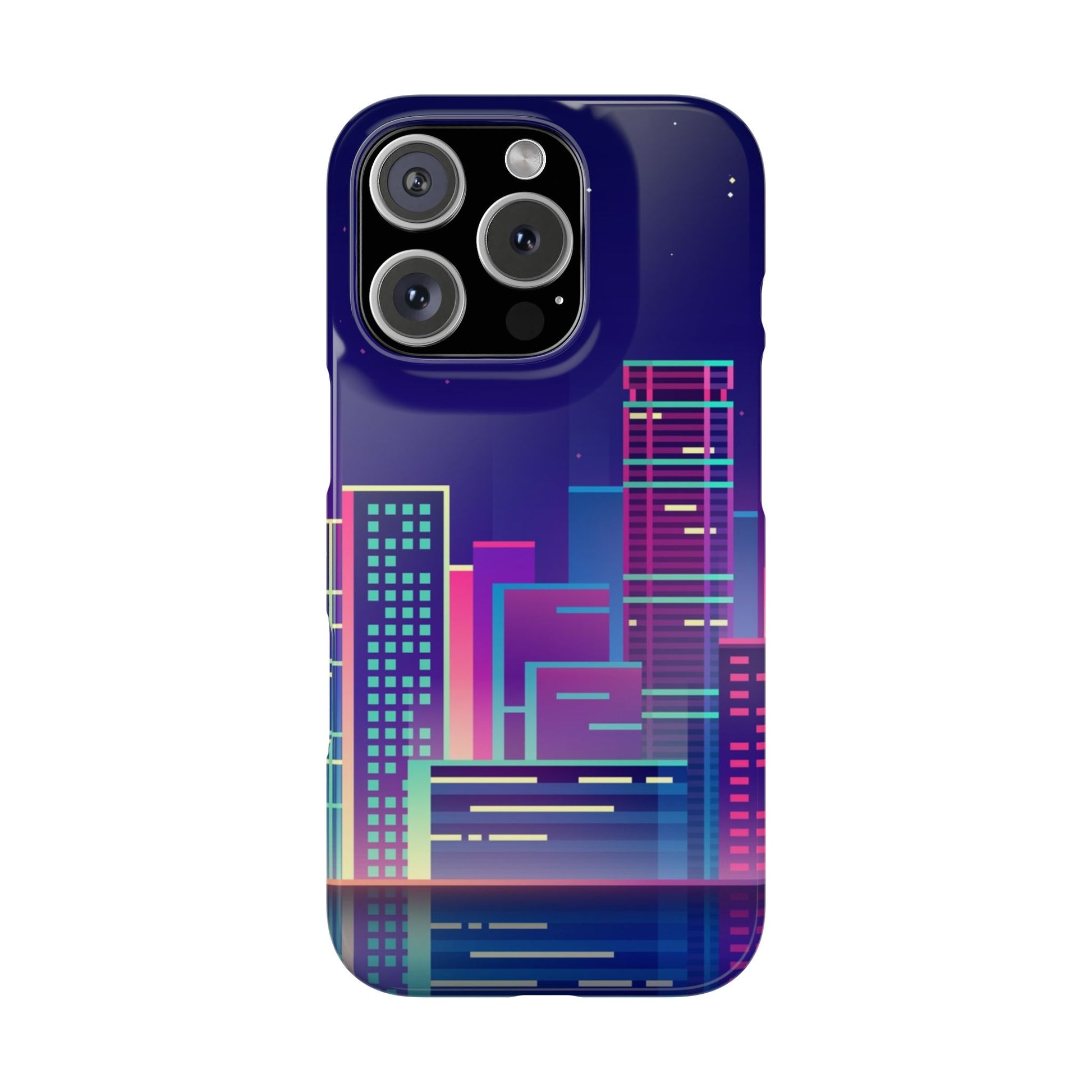 Urban Skyline Slim Phone Cases, Cityscape iPhone Cover, Colorful Night Design, Trendy Phone Accessory, Gifts for City Lovers - FORMO
