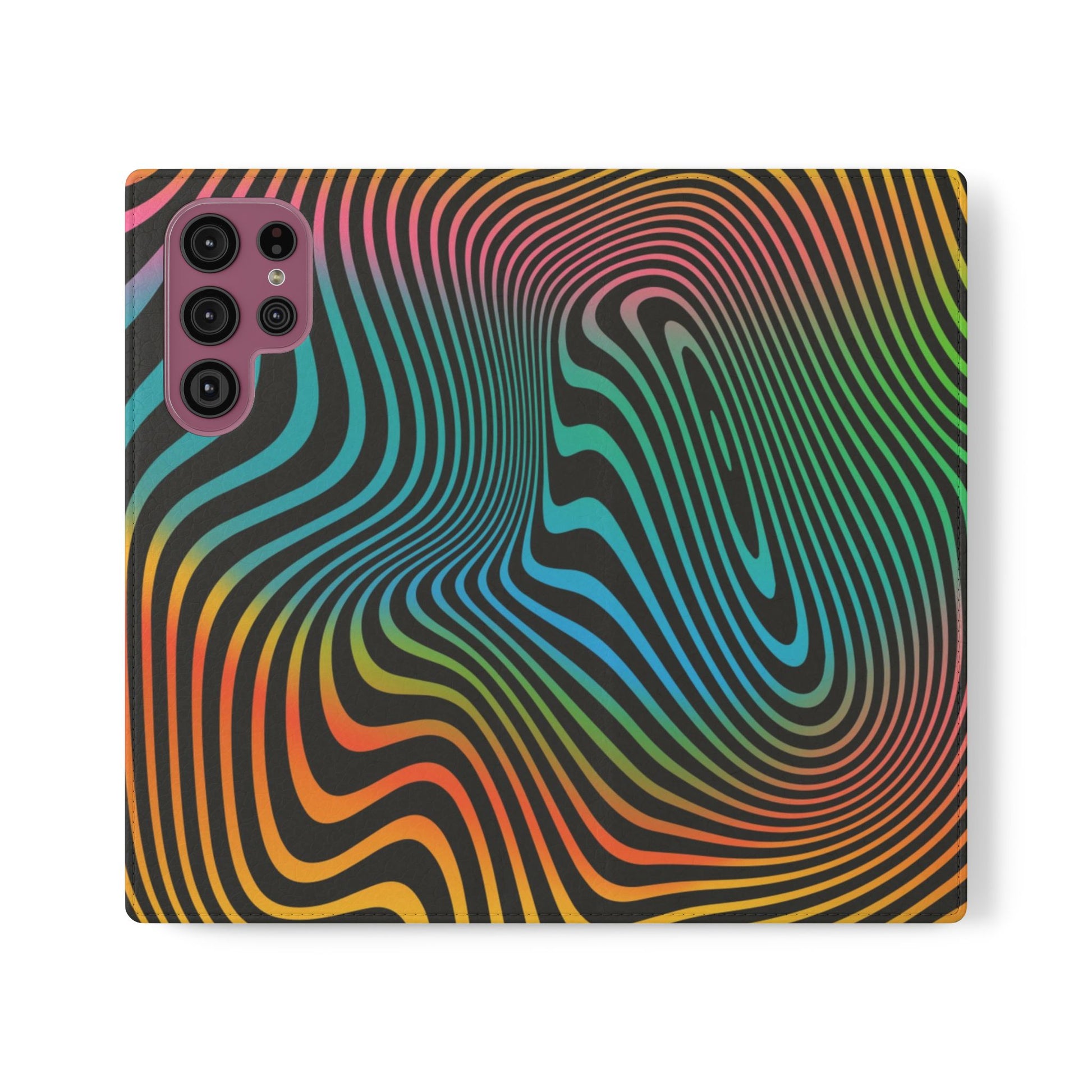 Vibrant Abstract Flip Case for Phone, Colorful Phone Wallet, Trendy Protective Cover, Unique Gift for Tech Lovers, Modern Accessories - FORMO