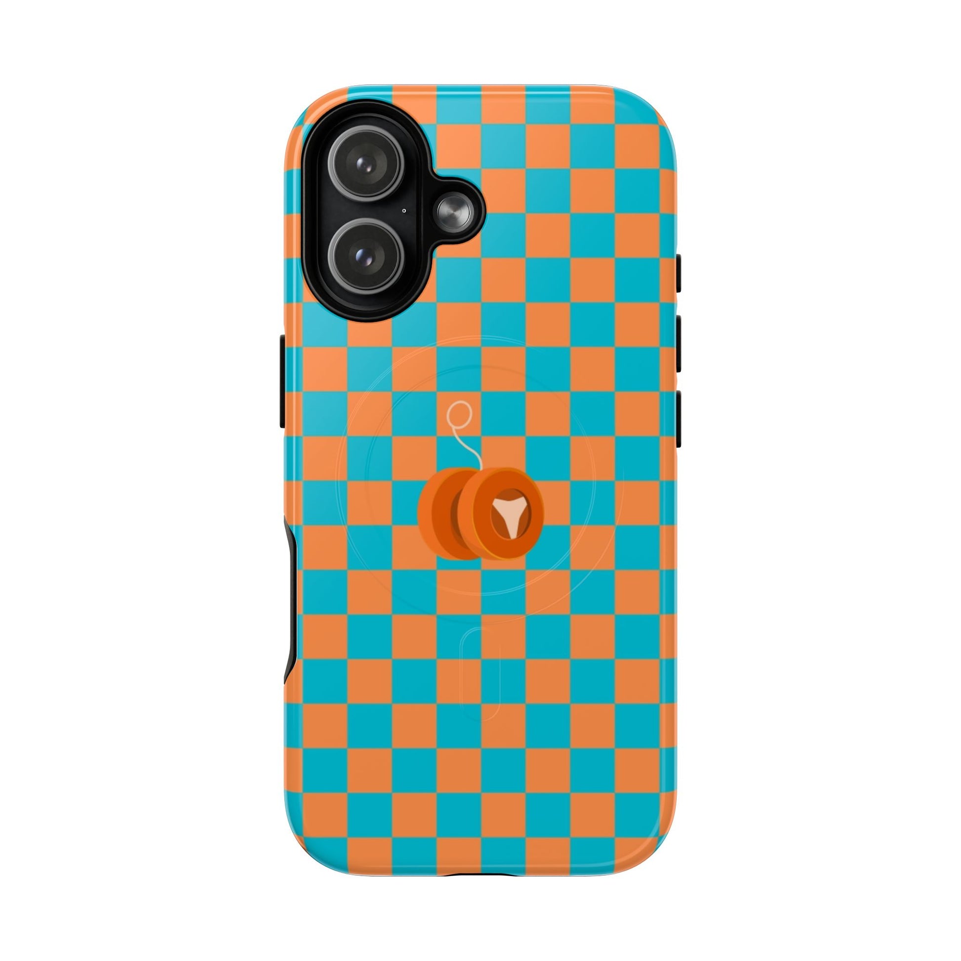 Vibrant Tough Magnetic Phone Case for Protection, Checkerboard Design for Tech Lovers, Gift for Birthdays, Holidays, or Daily Use