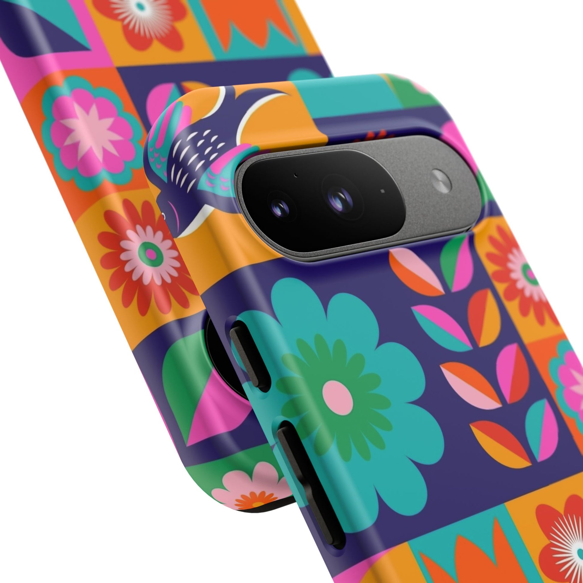 Colorful Floral Phone Case, Tough Cases for Protection, Vibrant Design Cover for Gift, Stylish Cell Phone Accessory, Fun Floral Designs - FORMO