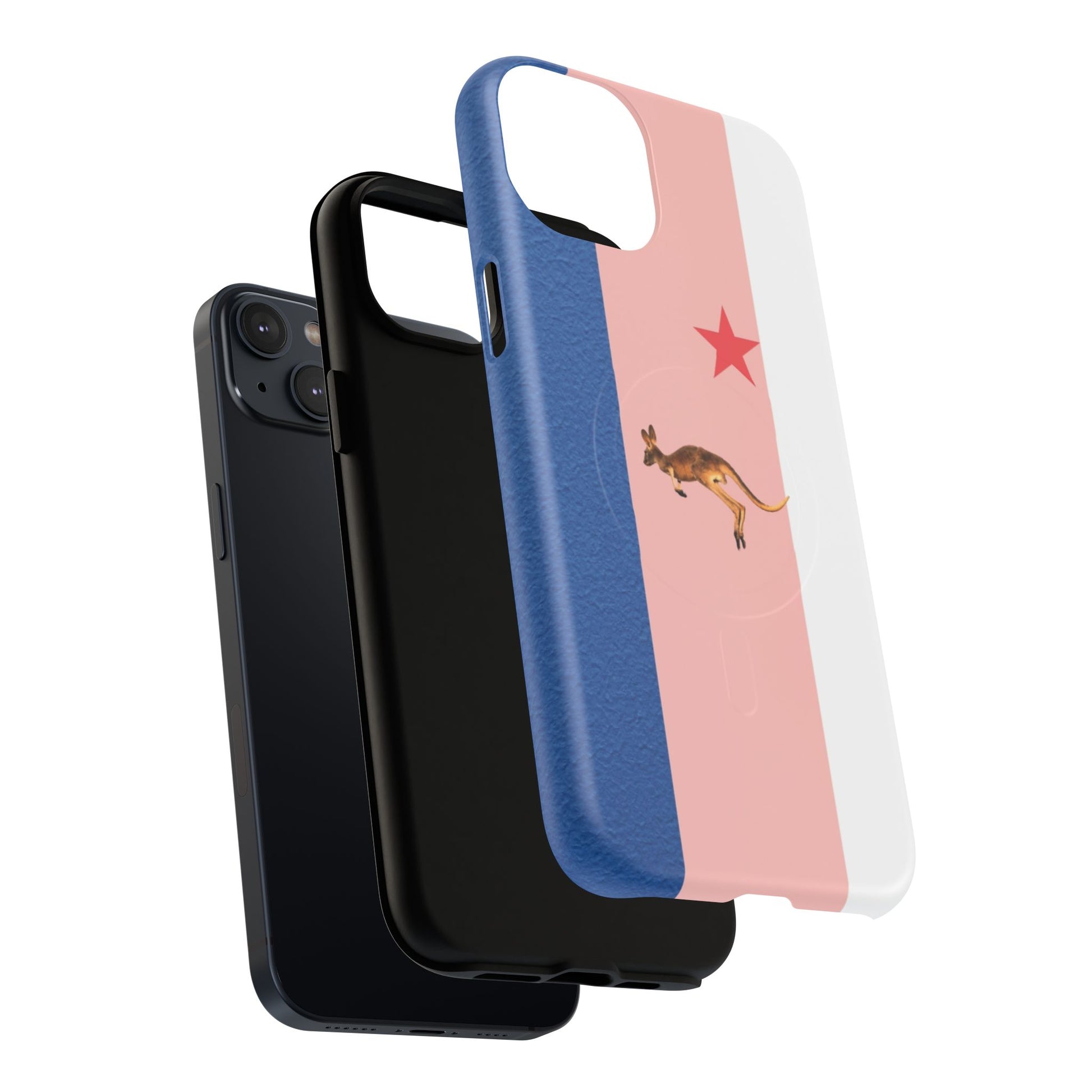 Kangaroo Flag Magnetic Phone Case, Tough Phone Cover, Australian Pride Accessory, Travel Gift, Fun Statement Case