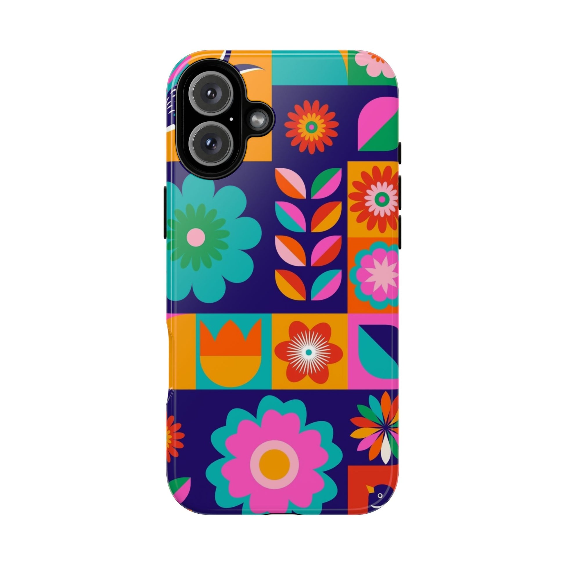 Colorful Floral Phone Case, Tough Cases for Protection, Vibrant Design Cover for Gift, Stylish Cell Phone Accessory, Fun Floral Designs - FORMO