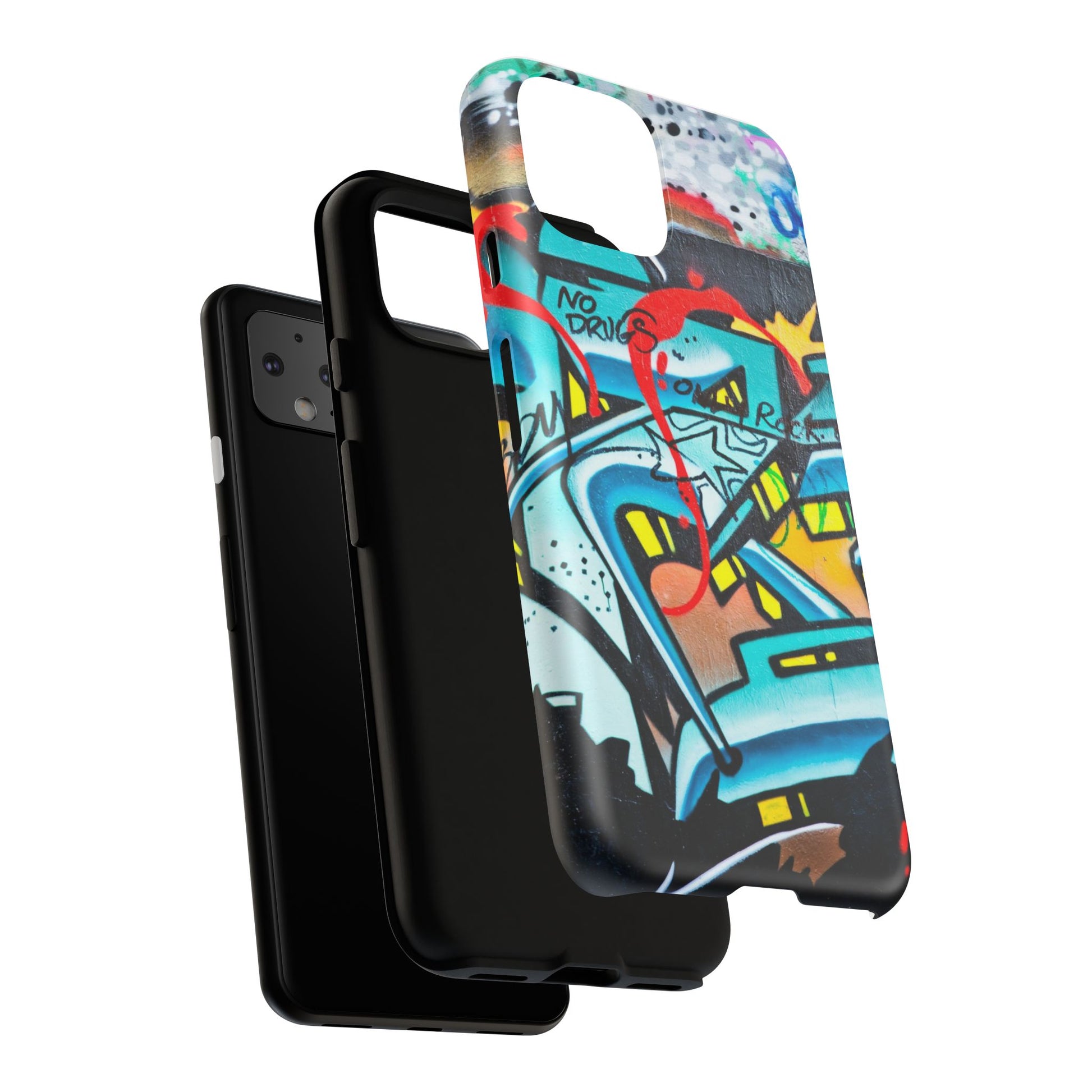 Edgy Phone Case with Graffiti Design, Tough Phone Case for Artists, Urban Style Phone Accessory, Graffiti Art Case, Unique Gift for Teens - FORMO