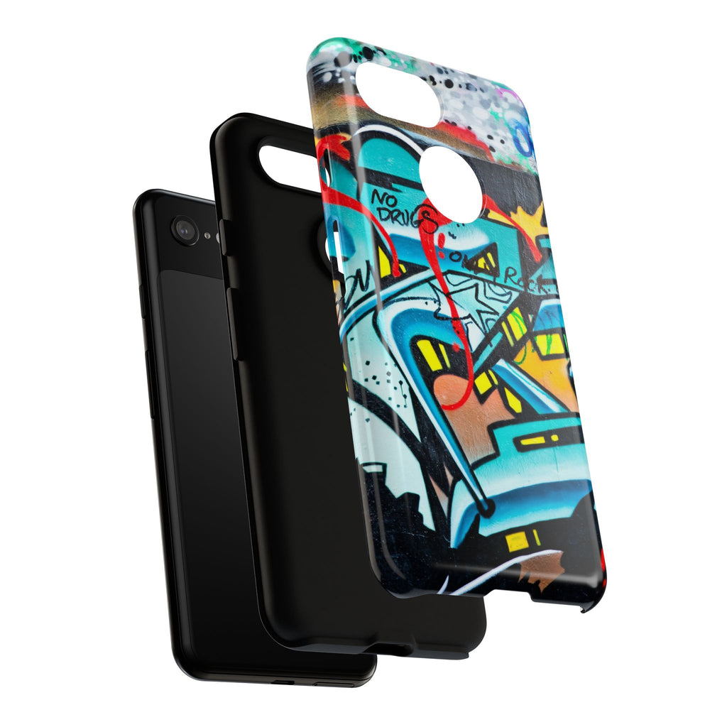 Edgy Phone Case with Graffiti Design, Tough Phone Case for Artists, Urban Style Phone Accessory, Graffiti Art Case, Unique Gift for Teens - FORMO