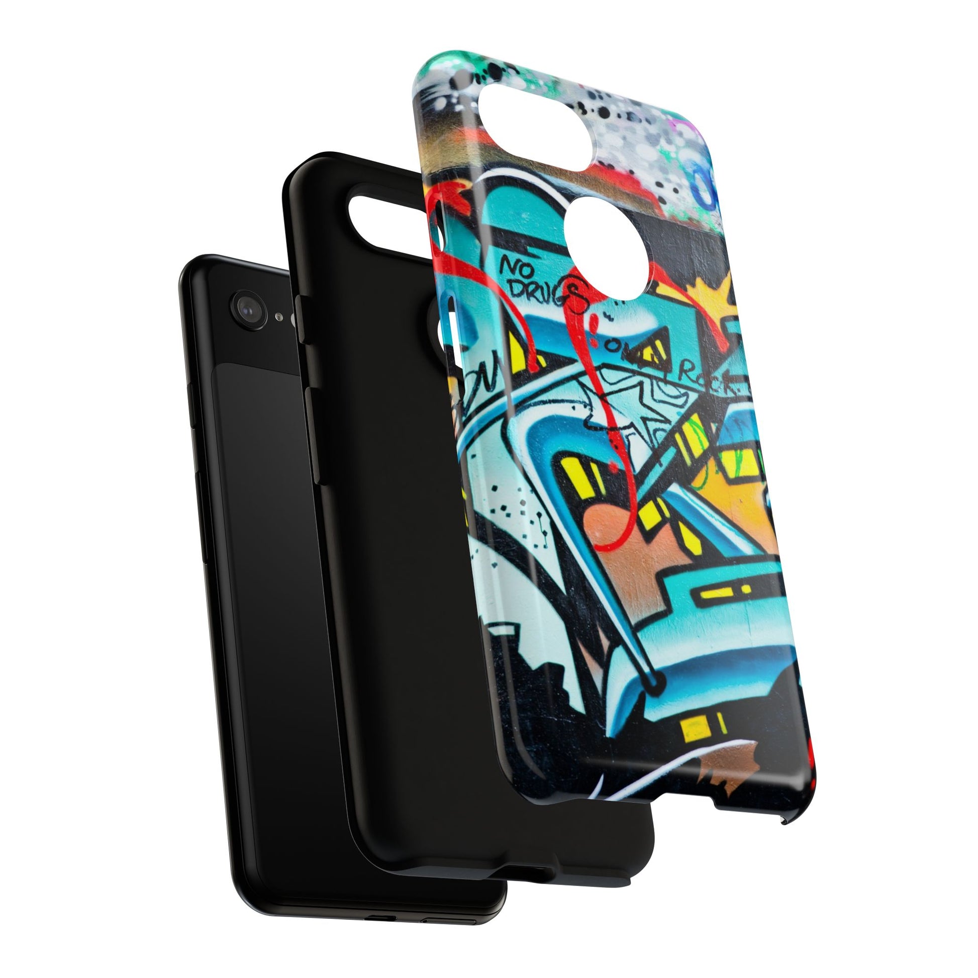 Edgy Phone Case with Graffiti Design, Tough Phone Case for Artists, Urban Style Phone Accessory, Graffiti Art Case, Unique Gift for Teens - FORMO