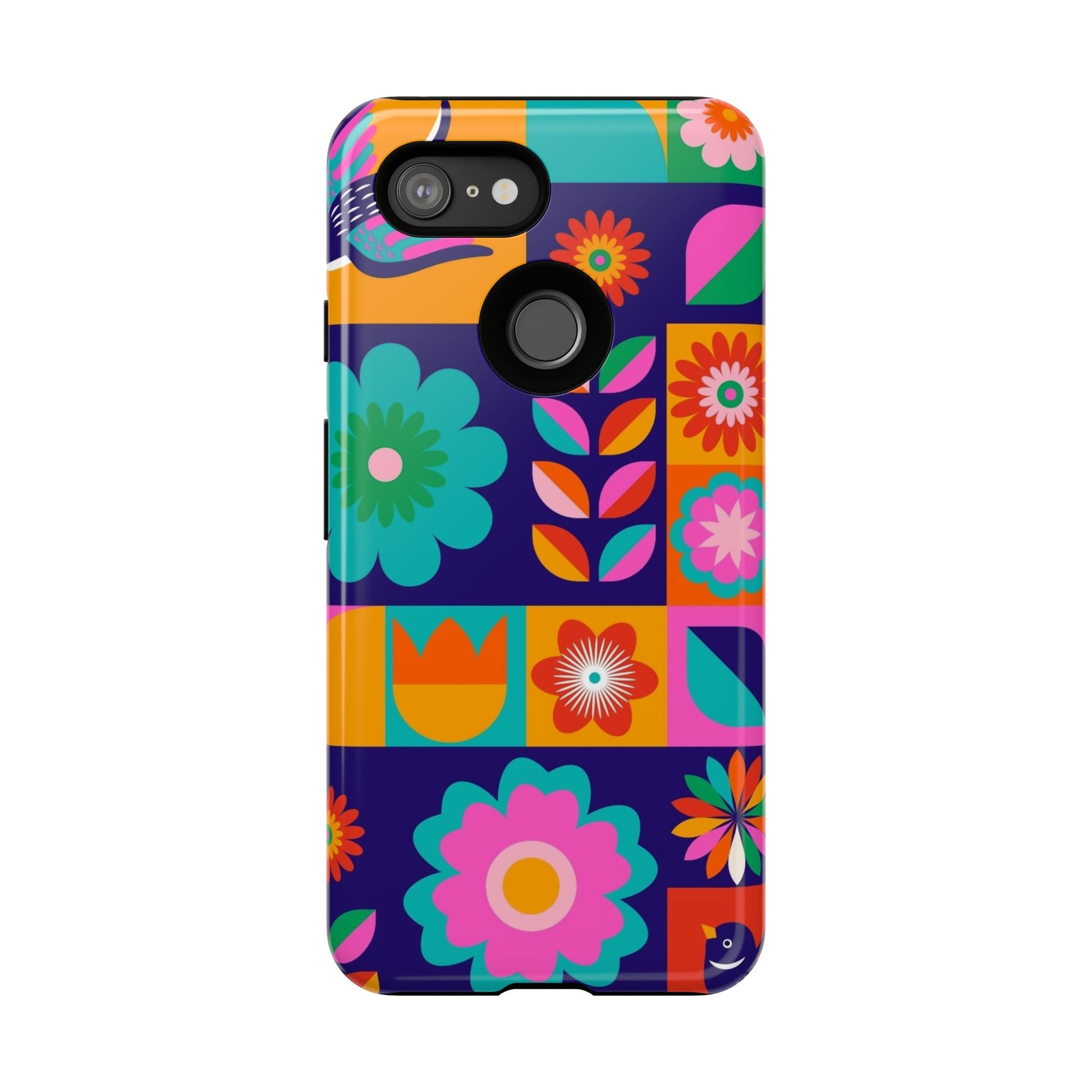 Colorful Floral Phone Case, Tough Cases for Protection, Vibrant Design Cover for Gift, Stylish Cell Phone Accessory, Fun Floral Designs - FORMO