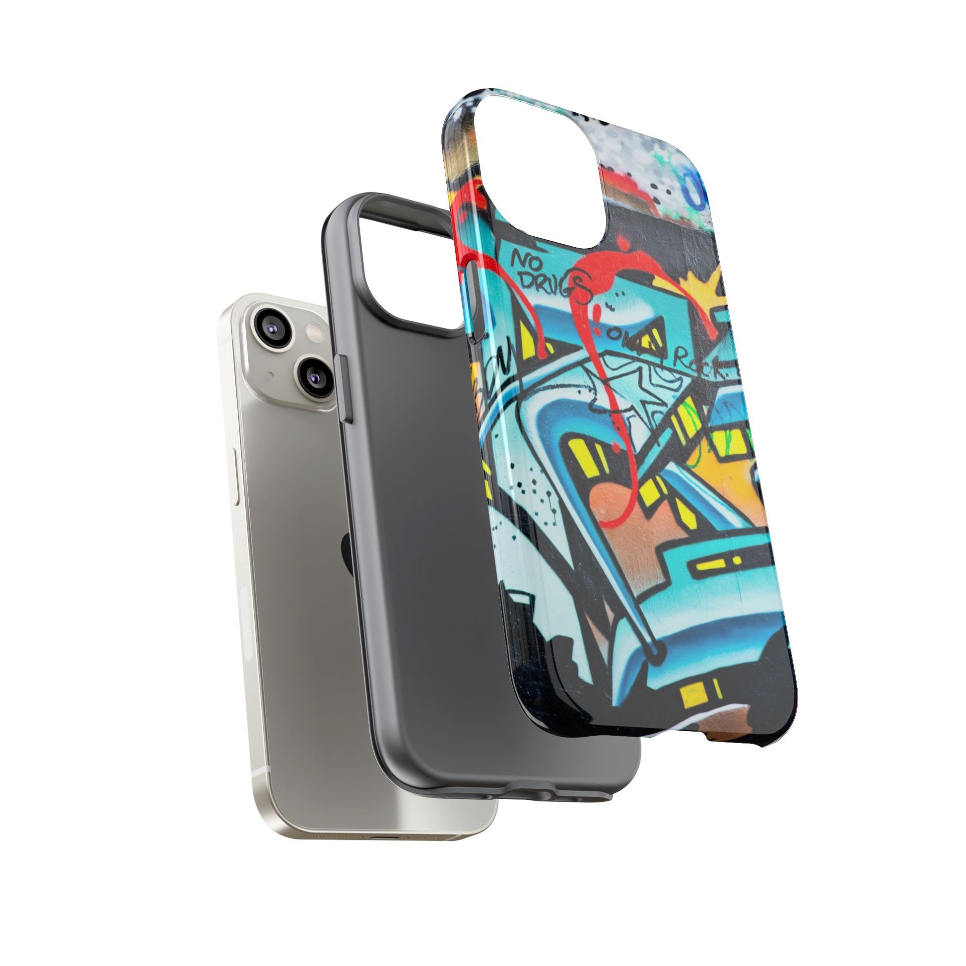 Edgy Phone Case with Graffiti Design, Tough Phone Case for Artists, Urban Style Phone Accessory, Graffiti Art Case, Unique Gift for Teens - FORMO