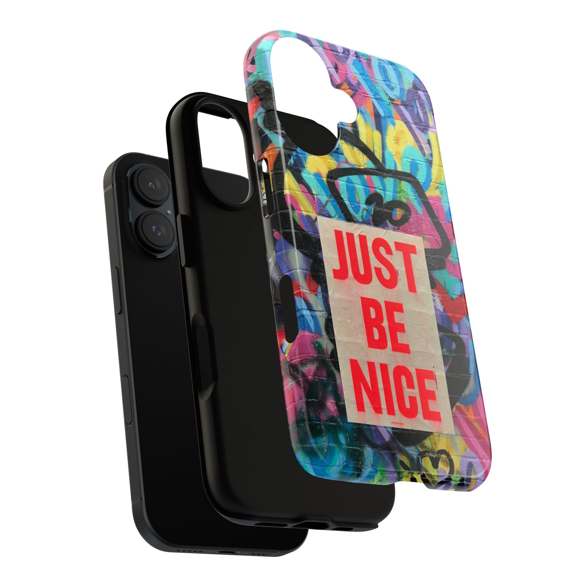 Colorful Phone Case - Just Be Nice Design, Motivational Gift, Phone Accessories, Unique Custom Case, Positive Vibe Tech Gear - FORMO
