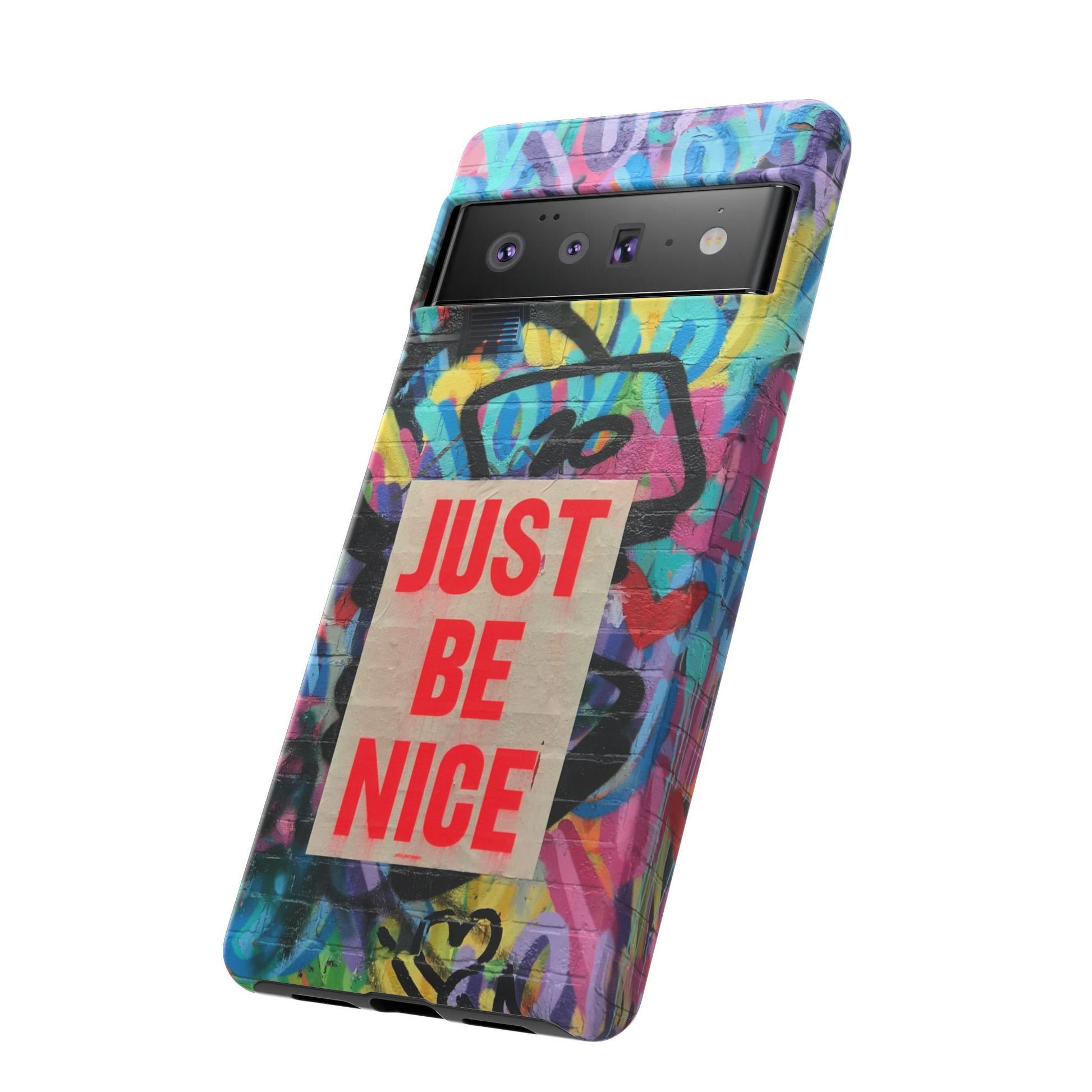 Colorful Phone Case - Just Be Nice Design, Motivational Gift, Phone Accessories, Unique Custom Case, Positive Vibe Tech Gear - FORMO