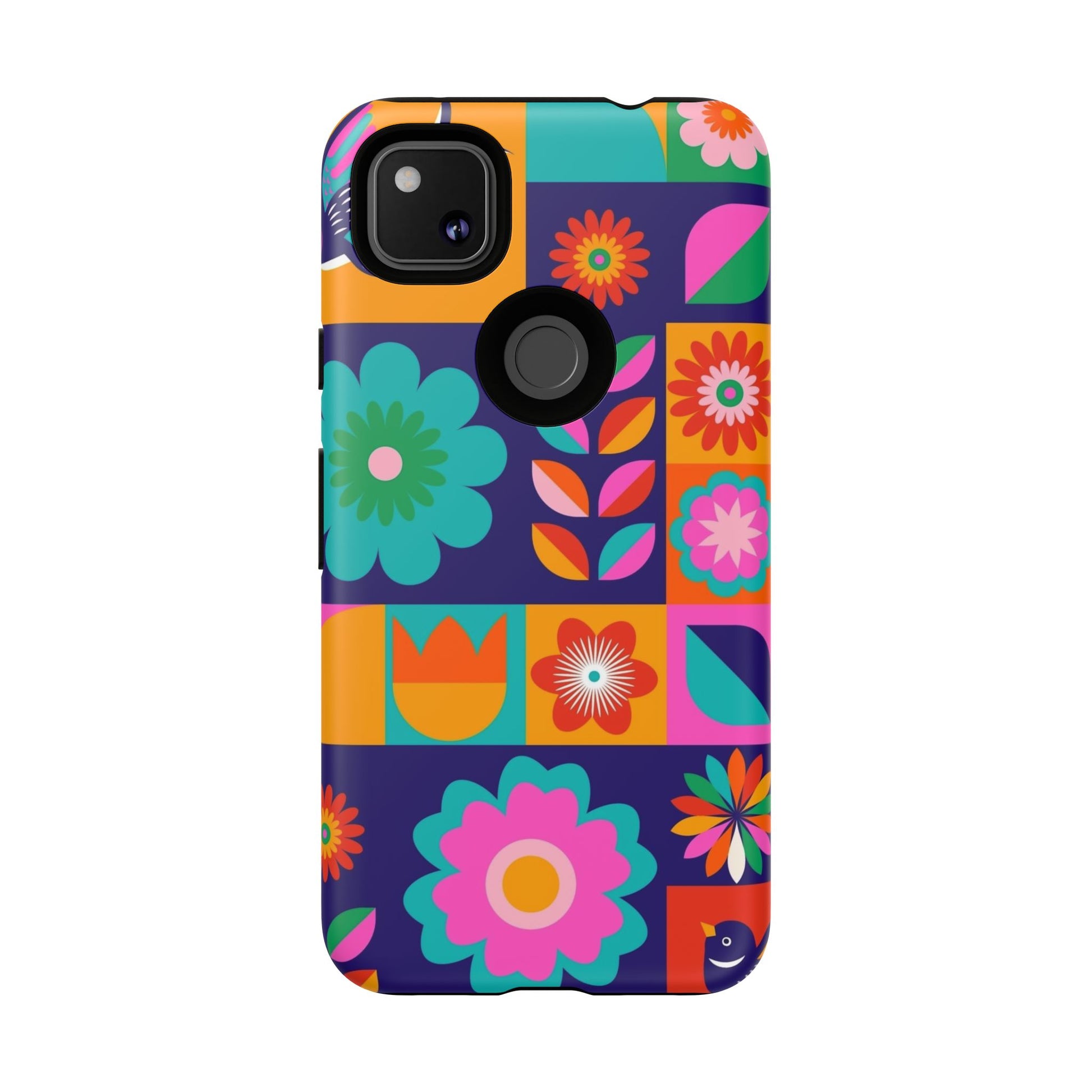 Colorful Floral Phone Case, Tough Cases for Protection, Vibrant Design Cover for Gift, Stylish Cell Phone Accessory, Fun Floral Designs - FORMO