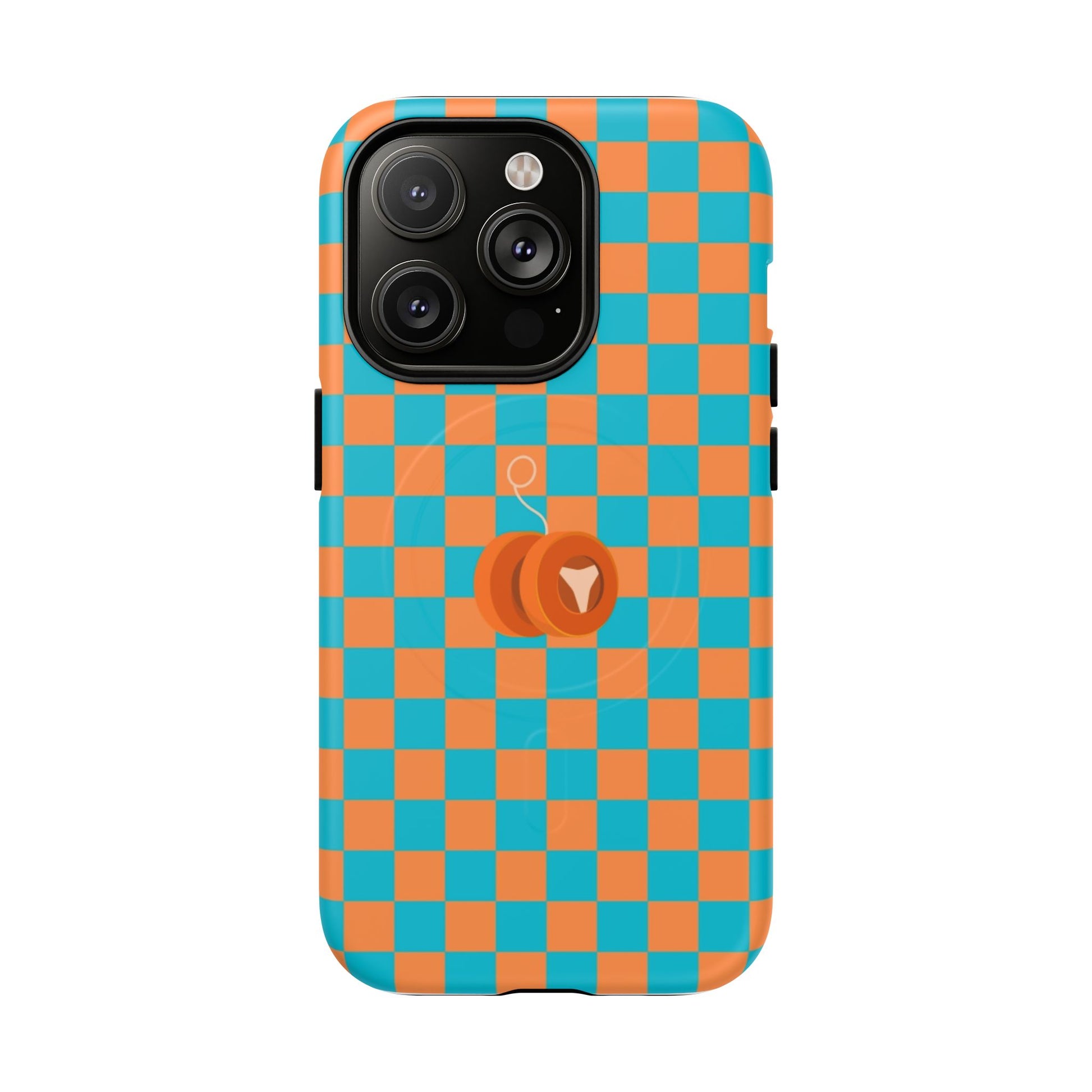 Vibrant Tough Magnetic Phone Case for Protection, Checkerboard Design for Tech Lovers, Gift for Birthdays, Holidays, or Daily Use