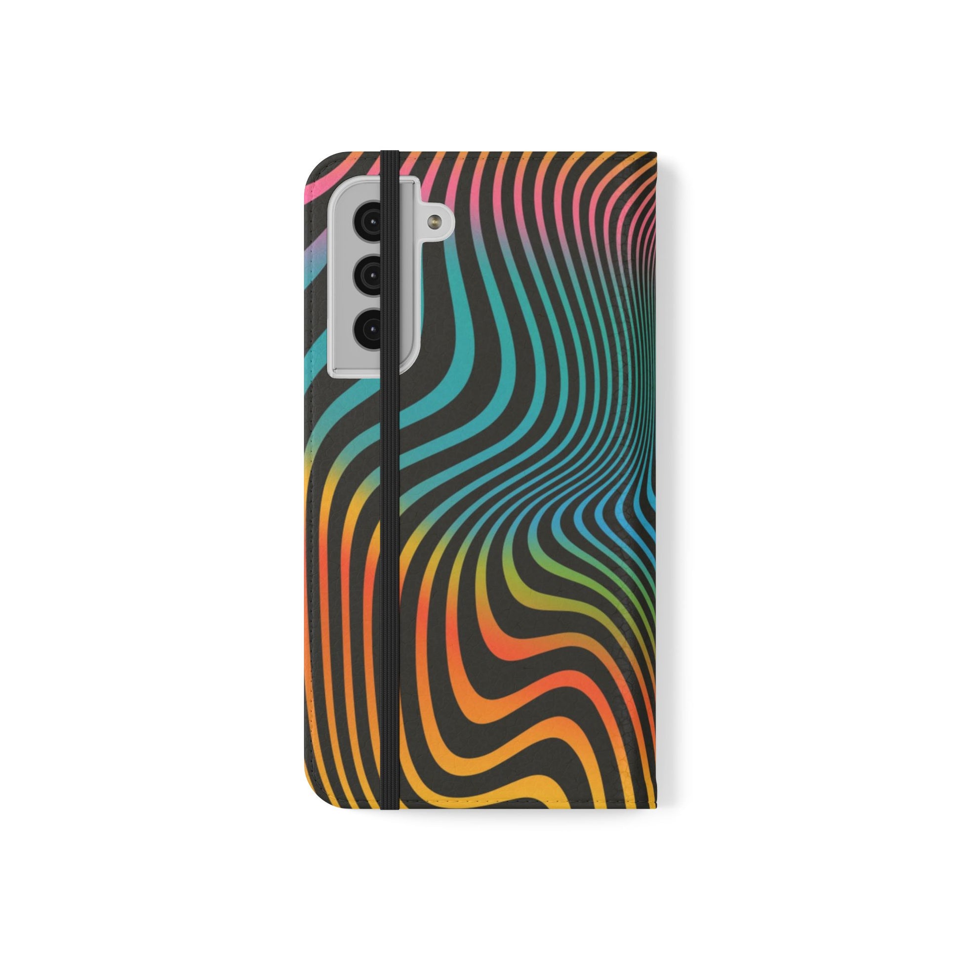 Vibrant Abstract Flip Case for Phone, Colorful Phone Wallet, Trendy Protective Cover, Unique Gift for Tech Lovers, Modern Accessories - FORMO