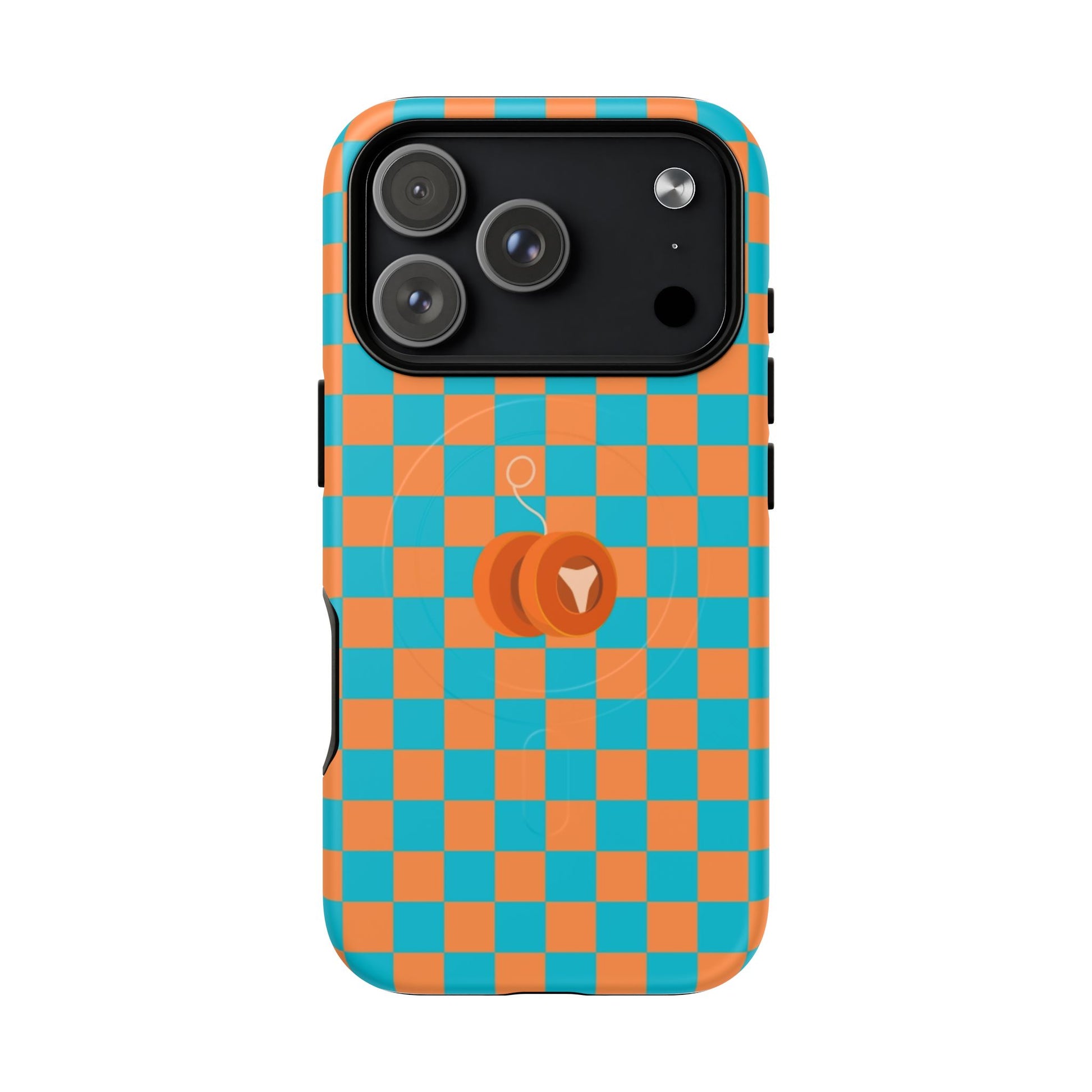 Vibrant Tough Magnetic Phone Case for Protection, Checkerboard Design for Tech Lovers, Gift for Birthdays, Holidays, or Daily Use