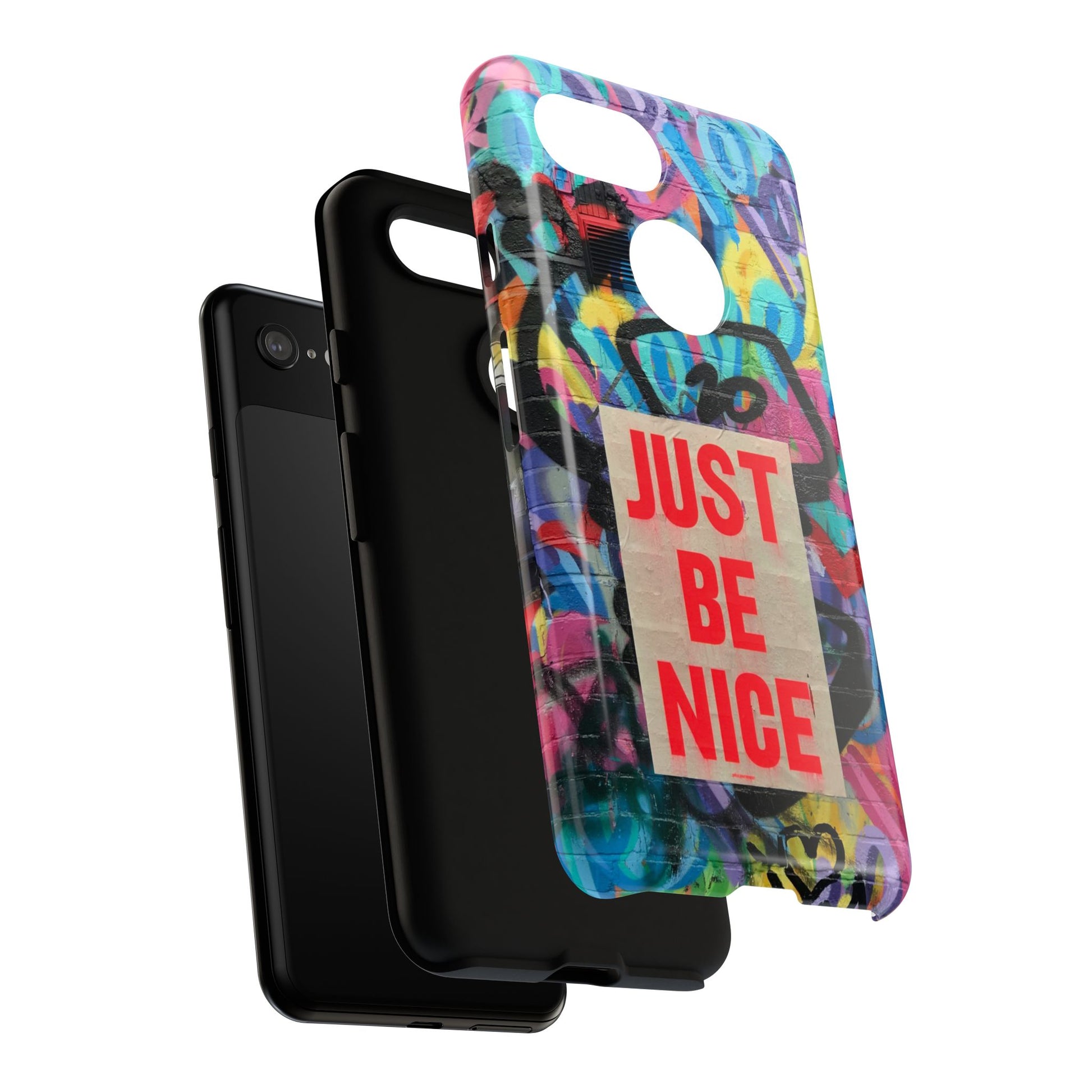 Colorful Phone Case - Just Be Nice Design, Motivational Gift, Phone Accessories, Unique Custom Case, Positive Vibe Tech Gear - FORMO