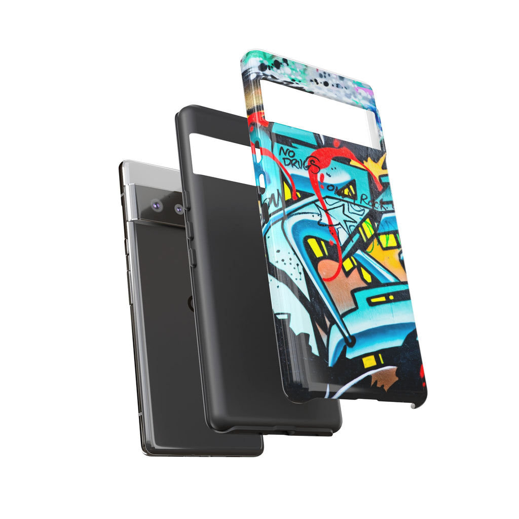 Edgy Phone Case with Graffiti Design, Tough Phone Case for Artists, Urban Style Phone Accessory, Graffiti Art Case, Unique Gift for Teens - FORMO