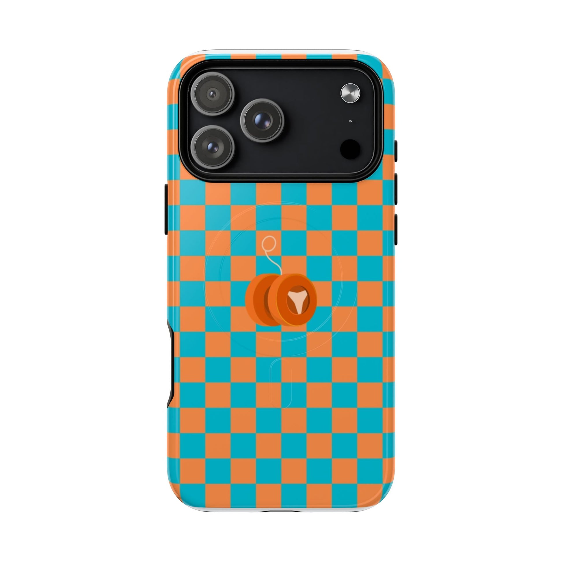 Vibrant Tough Magnetic Phone Case for Protection, Checkerboard Design for Tech Lovers, Gift for Birthdays, Holidays, or Daily Use