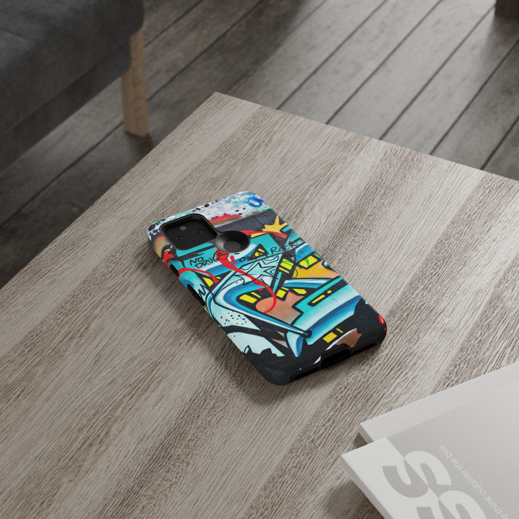Edgy Phone Case with Graffiti Design, Tough Phone Case for Artists, Urban Style Phone Accessory, Graffiti Art Case, Unique Gift for Teens - FORMO