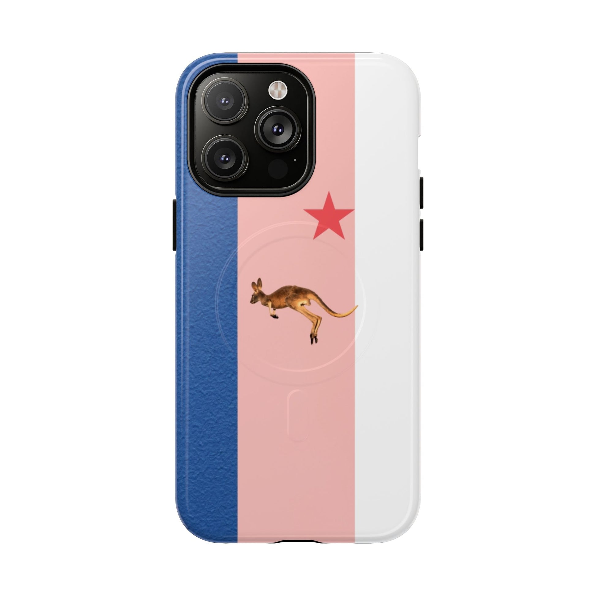 Kangaroo Flag Magnetic Phone Case, Tough Phone Cover, Australian Pride Accessory, Travel Gift, Fun Statement Case