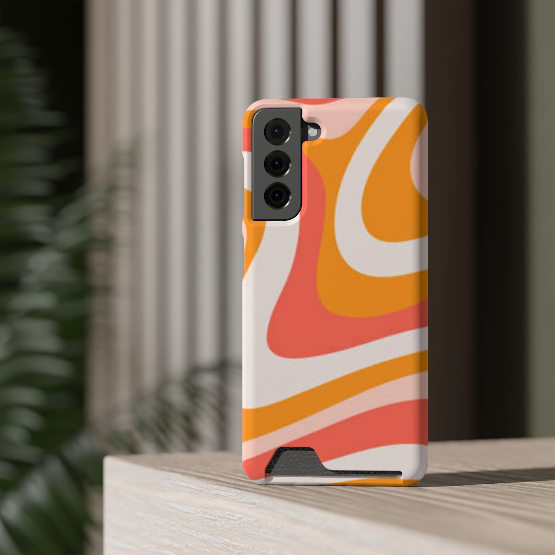 Trendy Phone Case with Card Holder, Boho Phone Accessory, Stylish Mobile Cover, Functional Gift for Friends, Perfect for Everyday Use - FORMO