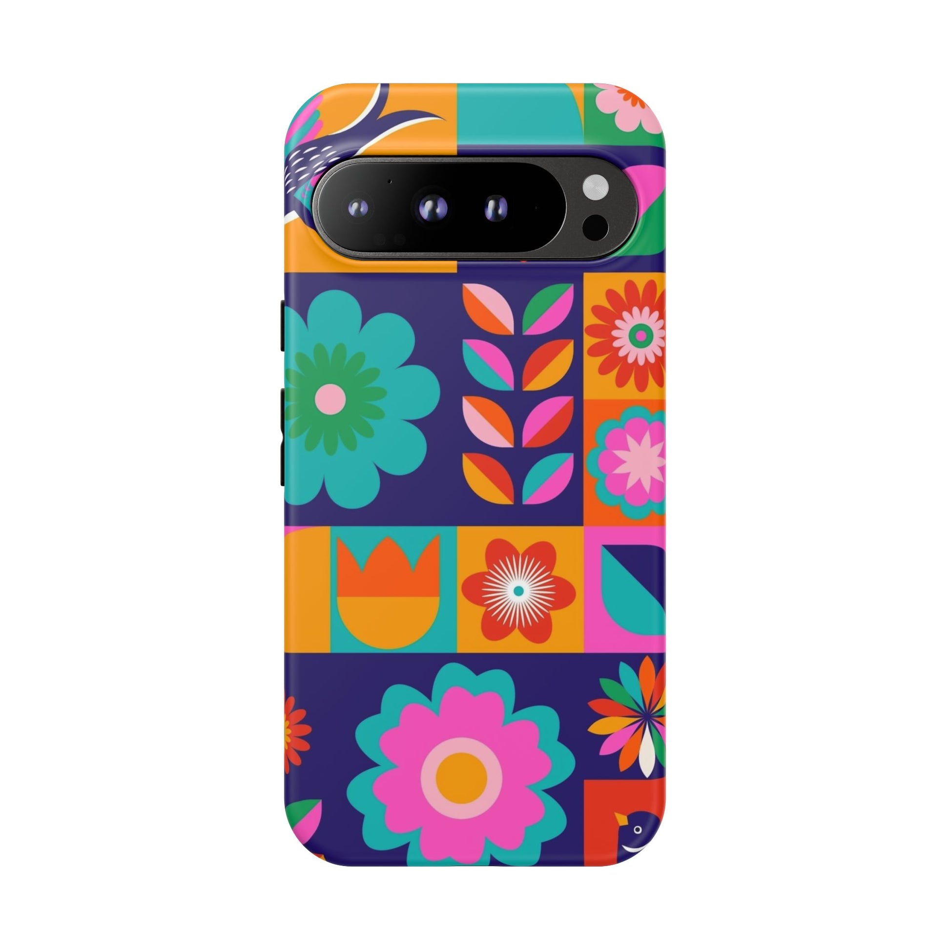 Colorful Floral Phone Case, Tough Cases for Protection, Vibrant Design Cover for Gift, Stylish Cell Phone Accessory, Fun Floral Designs - FORMO