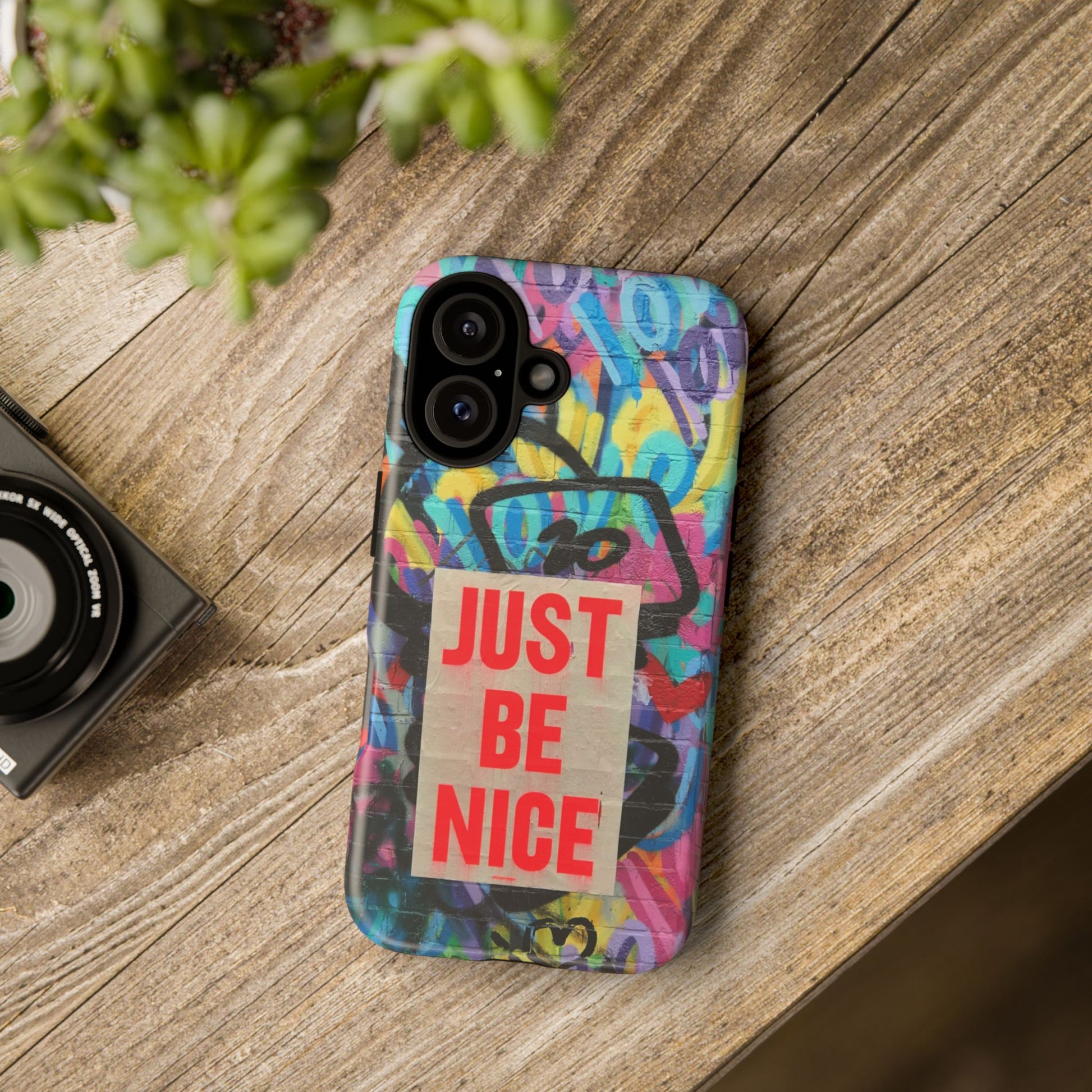 Colorful Phone Case - Just Be Nice Design, Motivational Gift, Phone Accessories, Unique Custom Case, Positive Vibe Tech Gear - FORMO