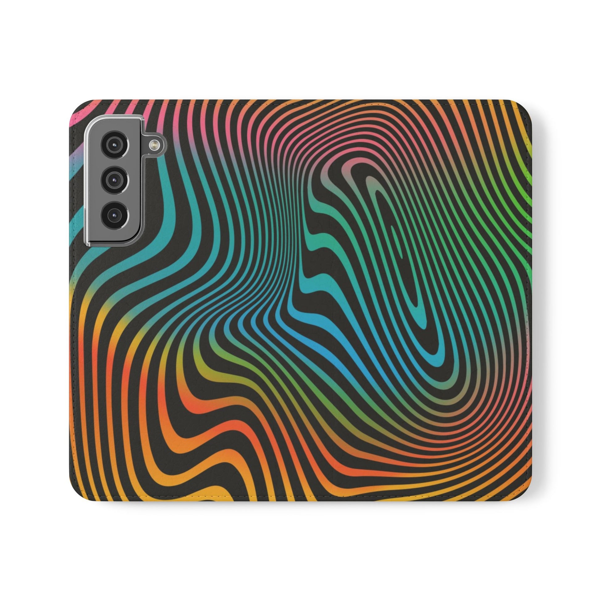 Vibrant Abstract Flip Case for Phone, Colorful Phone Wallet, Trendy Protective Cover, Unique Gift for Tech Lovers, Modern Accessories - FORMO