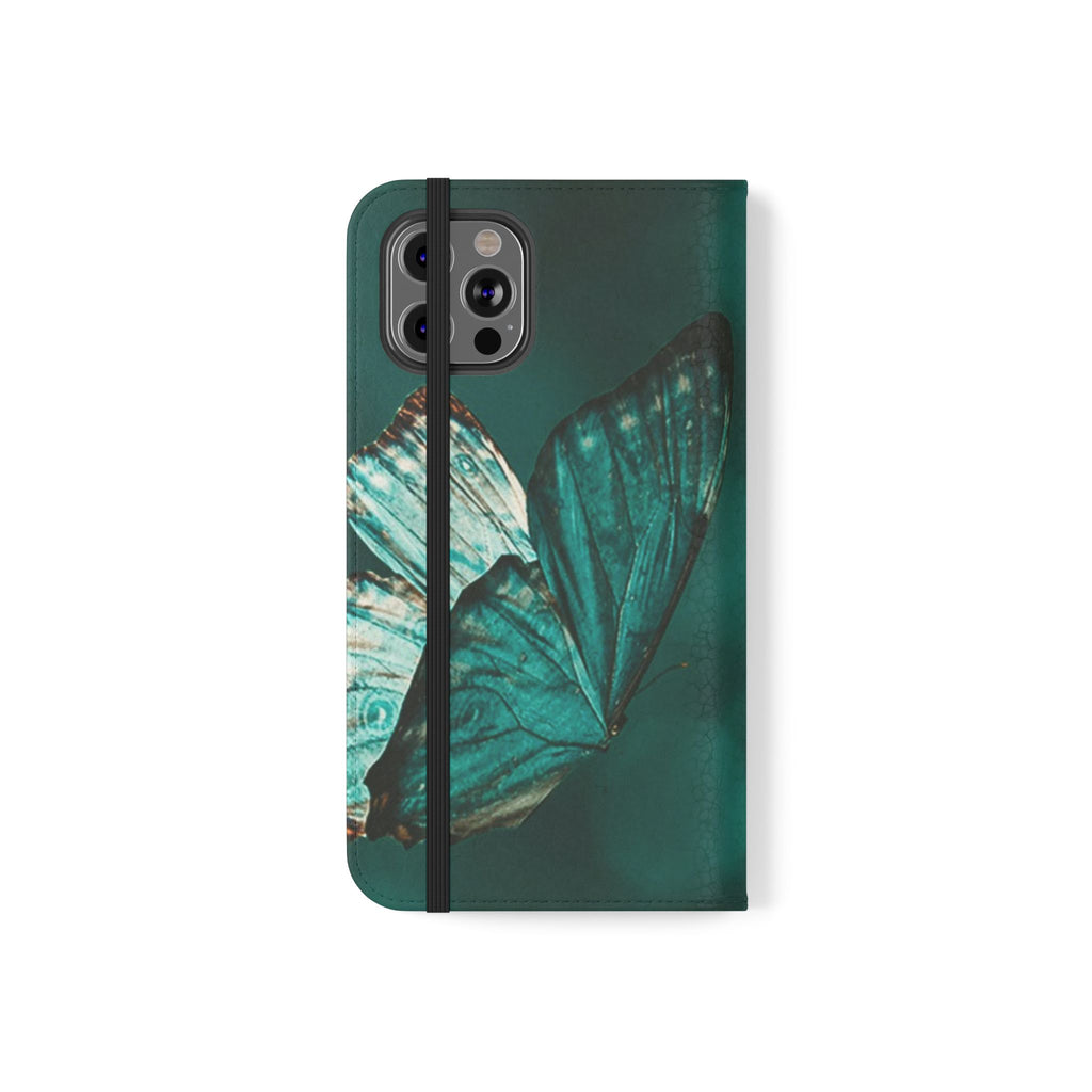 Butterfly Flip Case - Elegant Phone Wallet Cover, Nature Lovers, Gift for Her, Sustainable Fashion, Personalized Mobile Accessory - FORMO