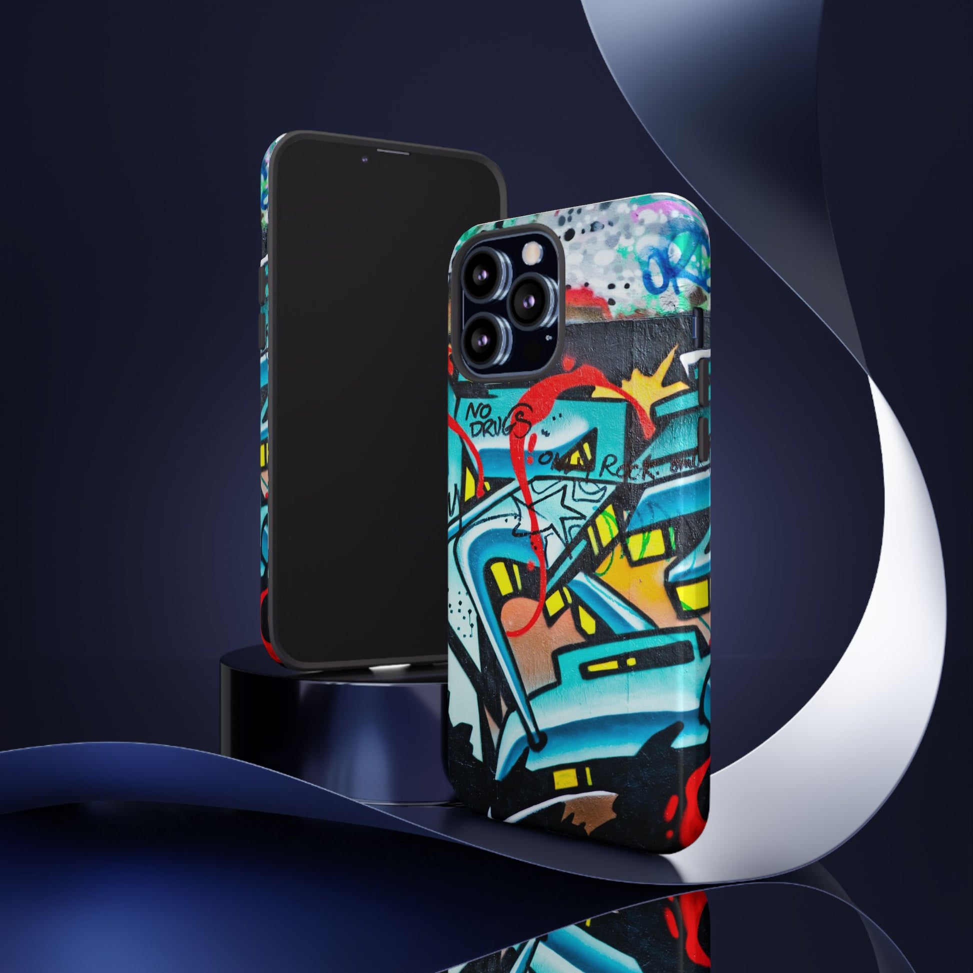 Edgy Phone Case with Graffiti Design, Tough Phone Case for Artists, Urban Style Phone Accessory, Graffiti Art Case, Unique Gift for Teens - FORMO