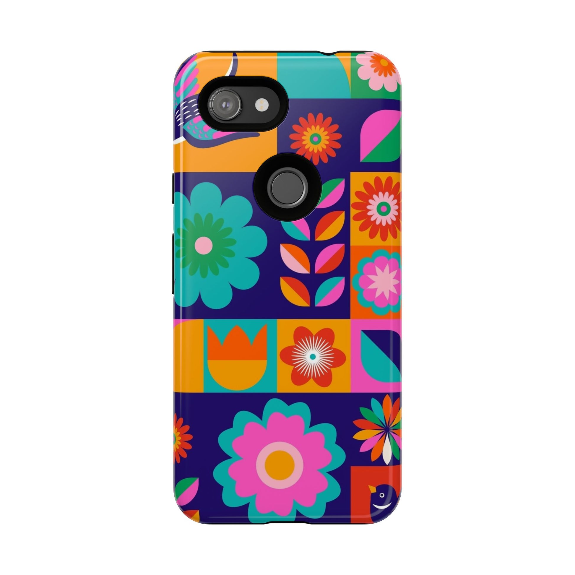Colorful Floral Phone Case, Tough Cases for Protection, Vibrant Design Cover for Gift, Stylish Cell Phone Accessory, Fun Floral Designs - FORMO