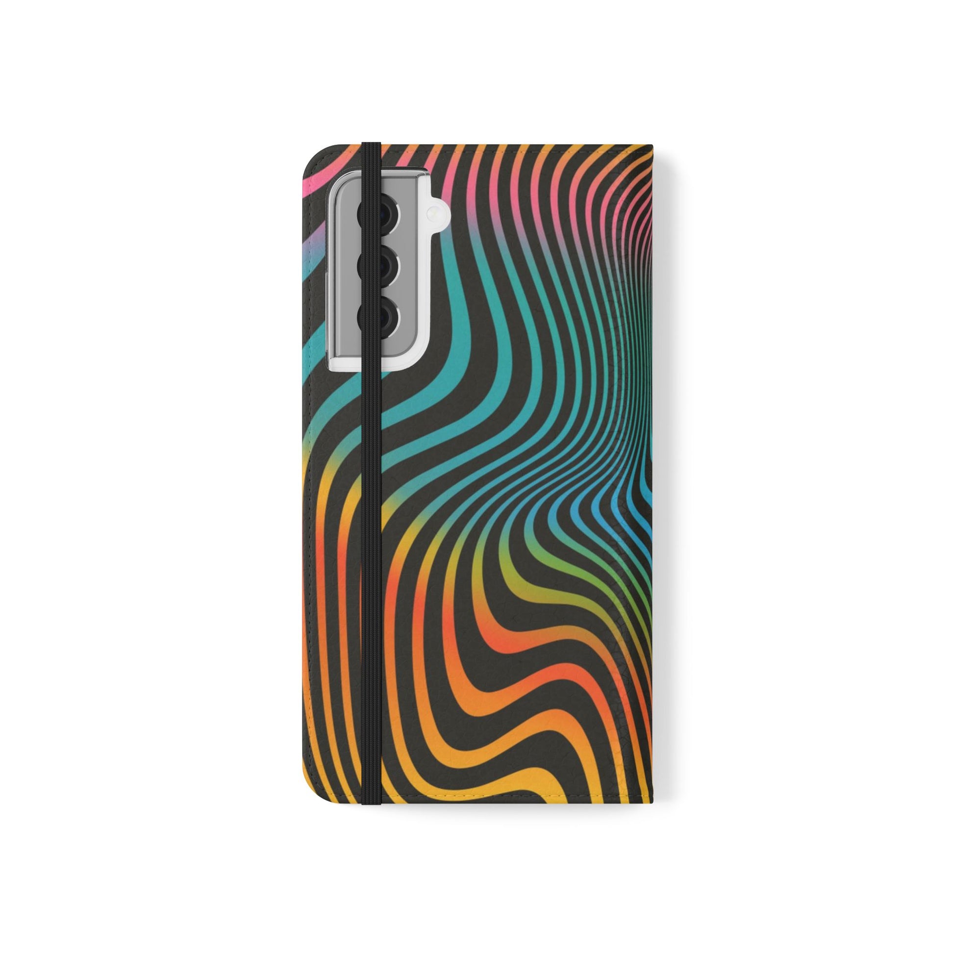 Vibrant Abstract Flip Case for Phone, Colorful Phone Wallet, Trendy Protective Cover, Unique Gift for Tech Lovers, Modern Accessories - FORMO