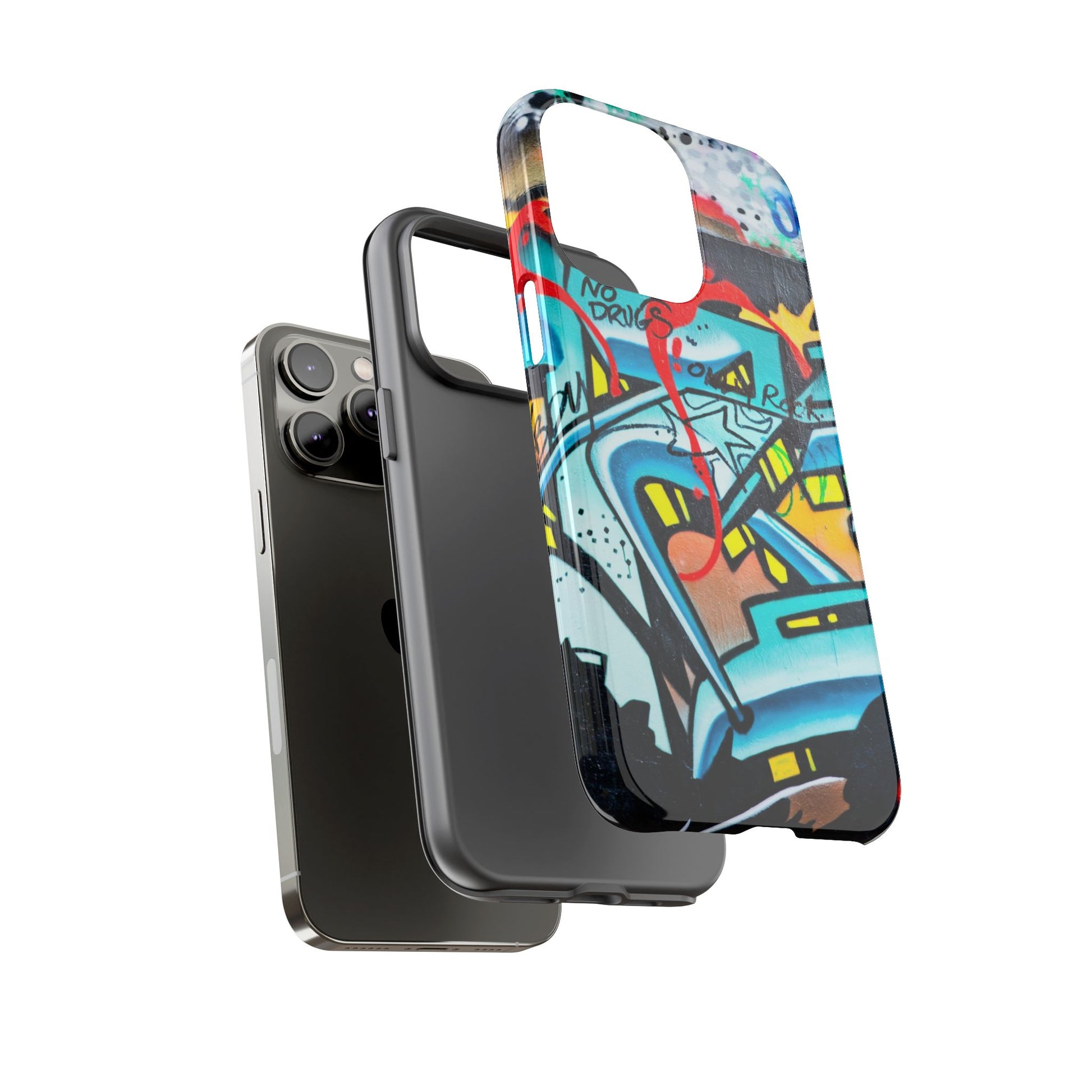 Edgy Phone Case with Graffiti Design, Tough Phone Case for Artists, Urban Style Phone Accessory, Graffiti Art Case, Unique Gift for Teens - FORMO