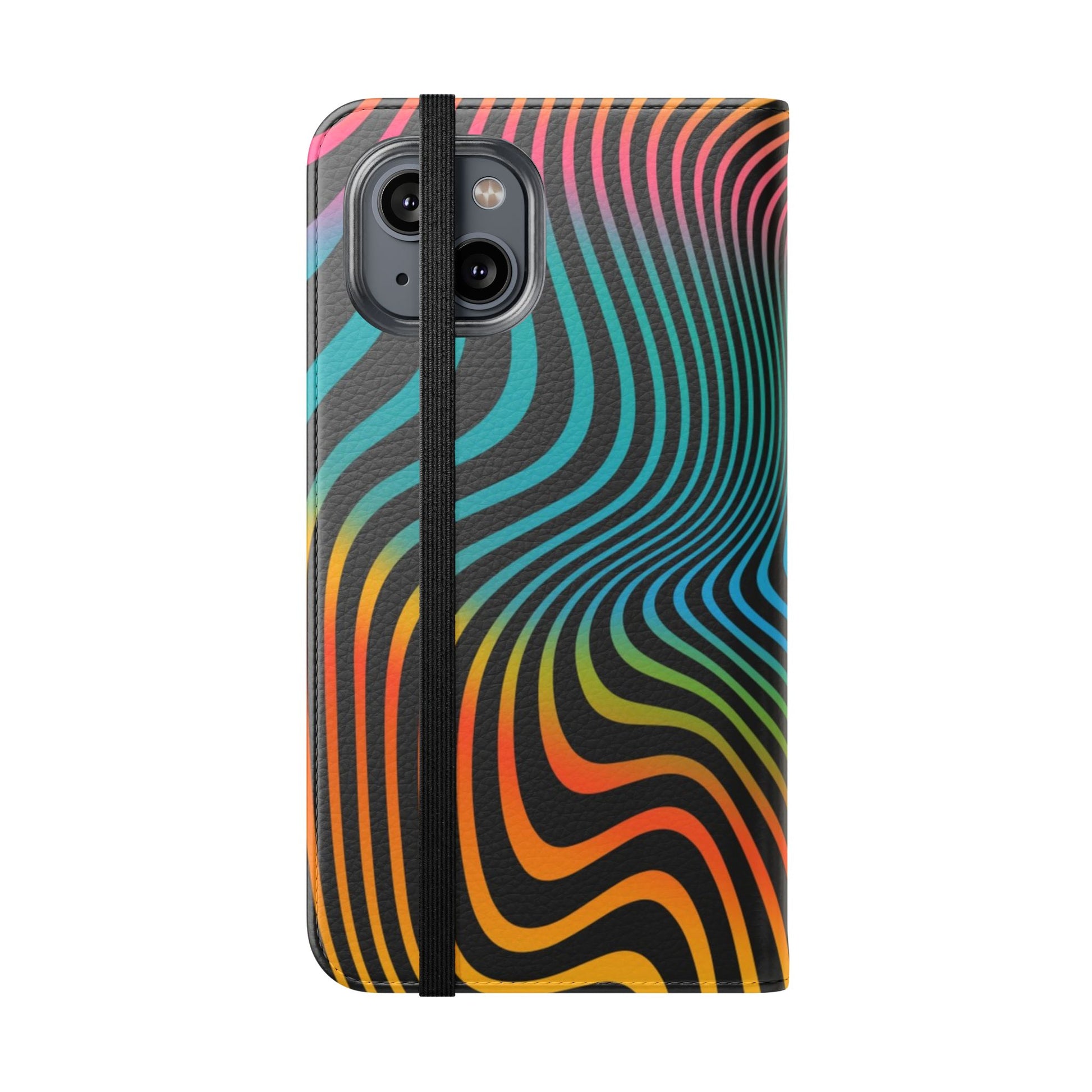 Vibrant Abstract Flip Case for Phone, Colorful Phone Wallet, Trendy Protective Cover, Unique Gift for Tech Lovers, Modern Accessories - FORMO