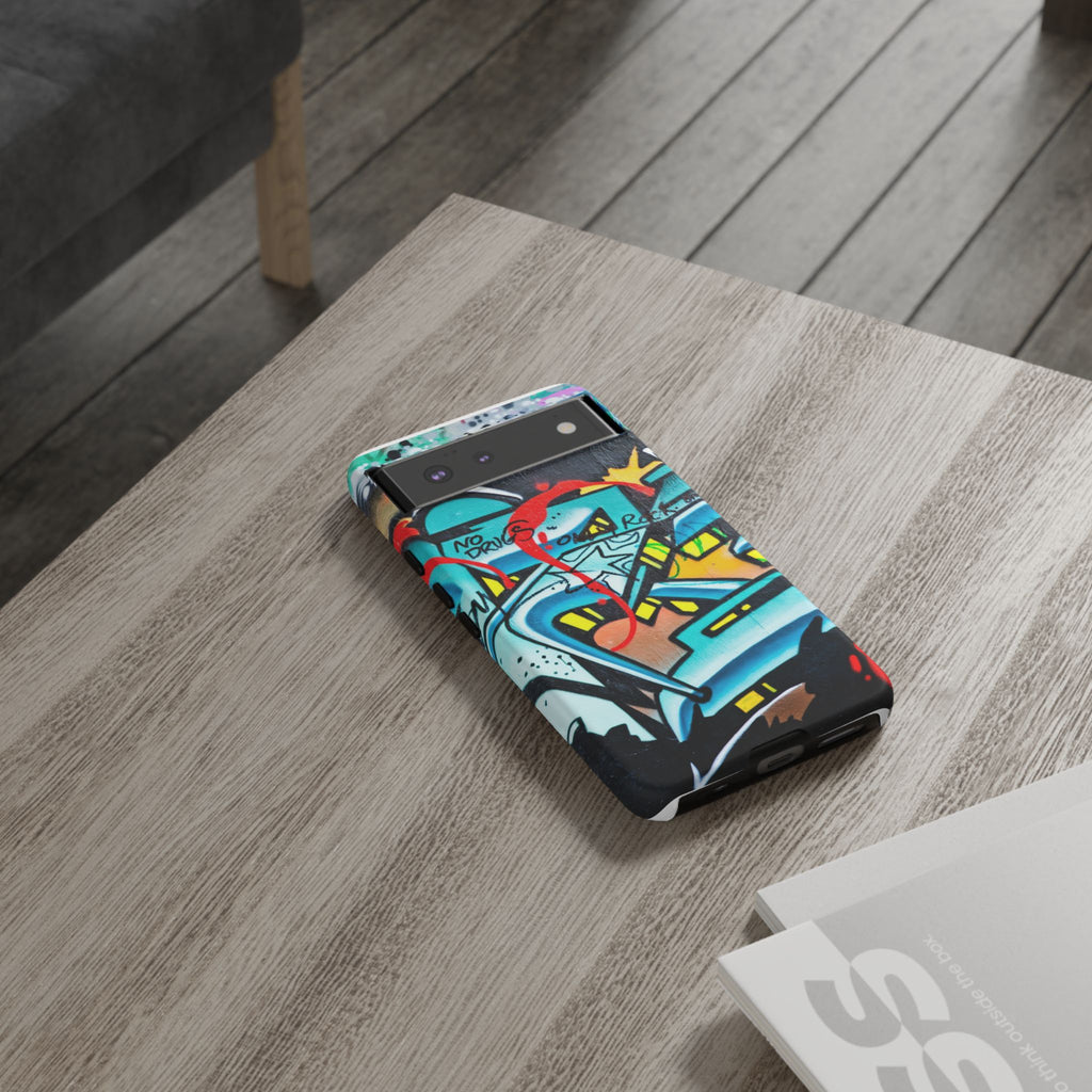 Edgy Phone Case with Graffiti Design, Tough Phone Case for Artists, Urban Style Phone Accessory, Graffiti Art Case, Unique Gift for Teens - FORMO