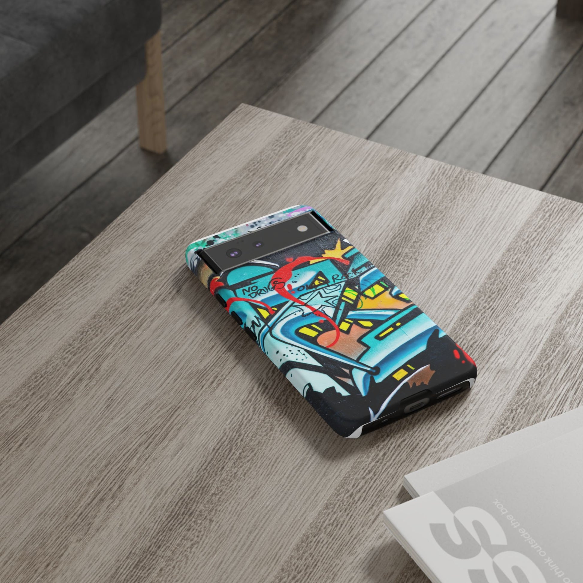 Edgy Phone Case with Graffiti Design, Tough Phone Case for Artists, Urban Style Phone Accessory, Graffiti Art Case, Unique Gift for Teens - FORMO