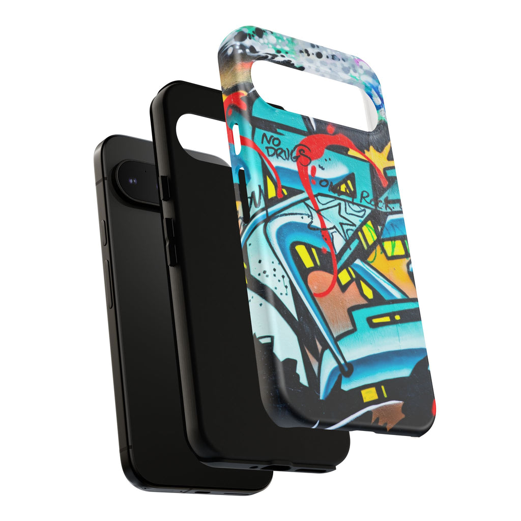 Edgy Phone Case with Graffiti Design, Tough Phone Case for Artists, Urban Style Phone Accessory, Graffiti Art Case, Unique Gift for Teens - FORMO