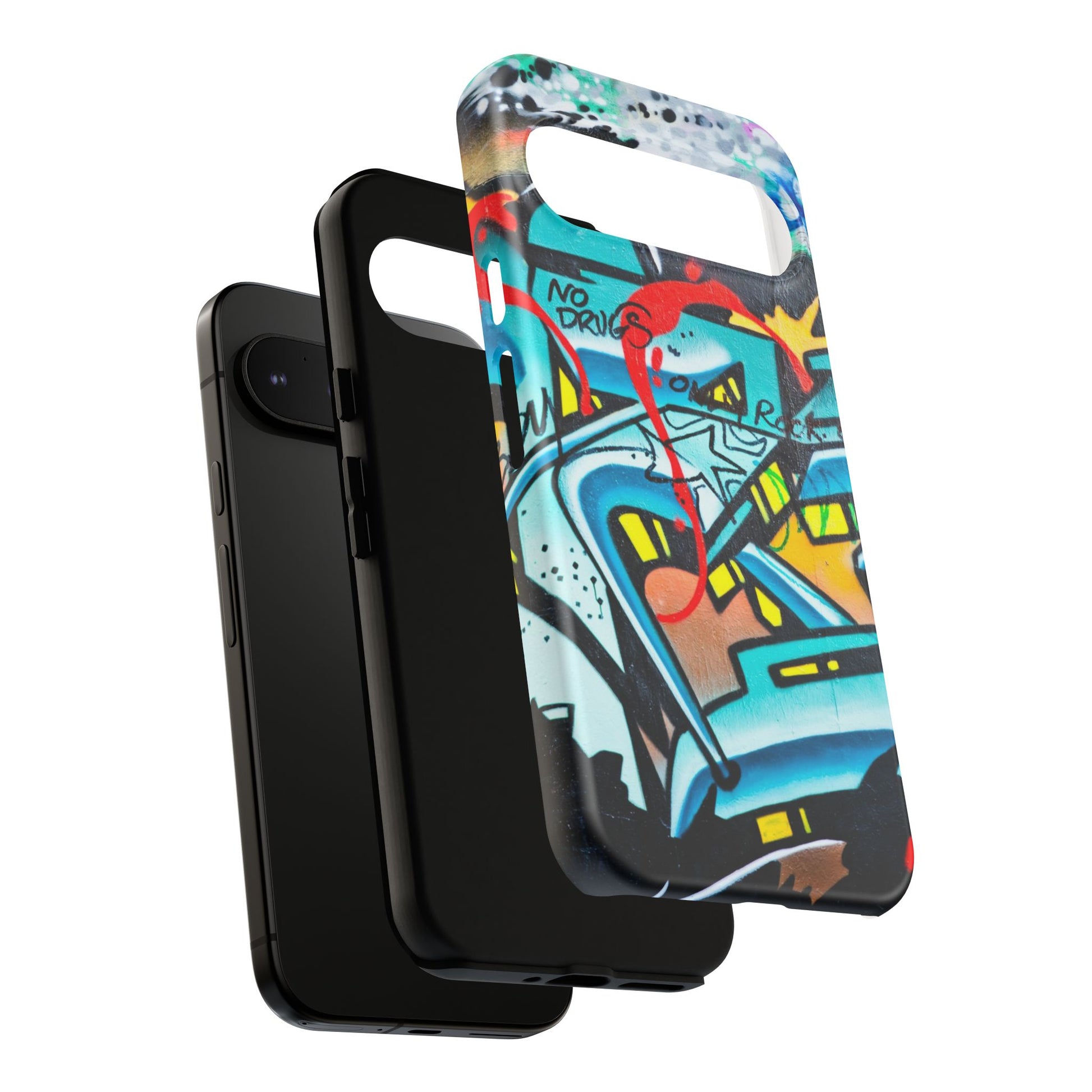 Edgy Phone Case with Graffiti Design, Tough Phone Case for Artists, Urban Style Phone Accessory, Graffiti Art Case, Unique Gift for Teens - FORMO