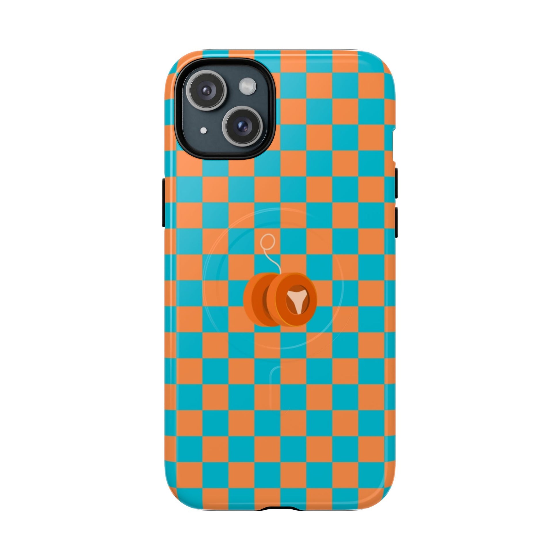 Vibrant Tough Magnetic Phone Case for Protection, Checkerboard Design for Tech Lovers, Gift for Birthdays, Holidays, or Daily Use