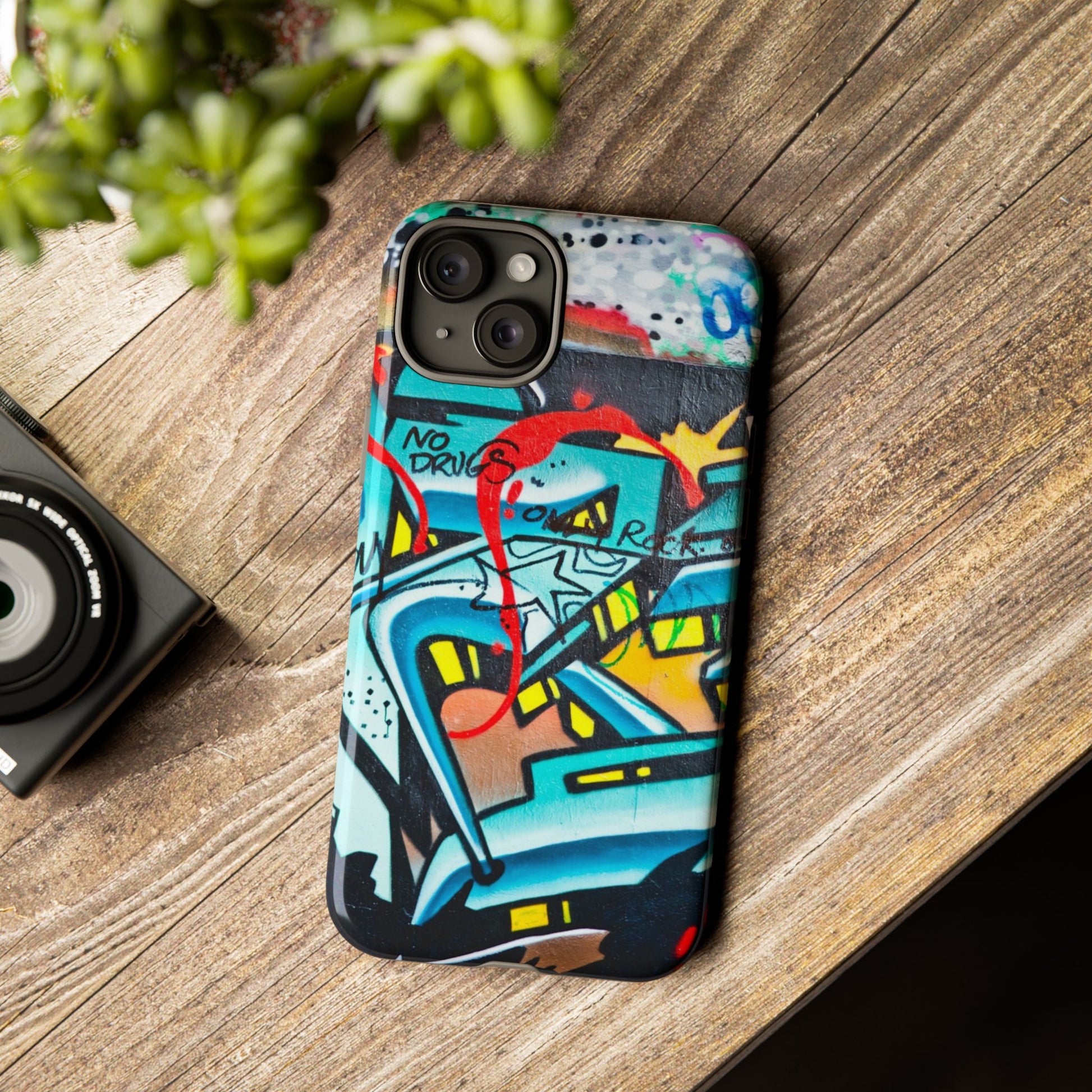 Edgy Phone Case with Graffiti Design, Tough Phone Case for Artists, Urban Style Phone Accessory, Graffiti Art Case, Unique Gift for Teens - FORMO