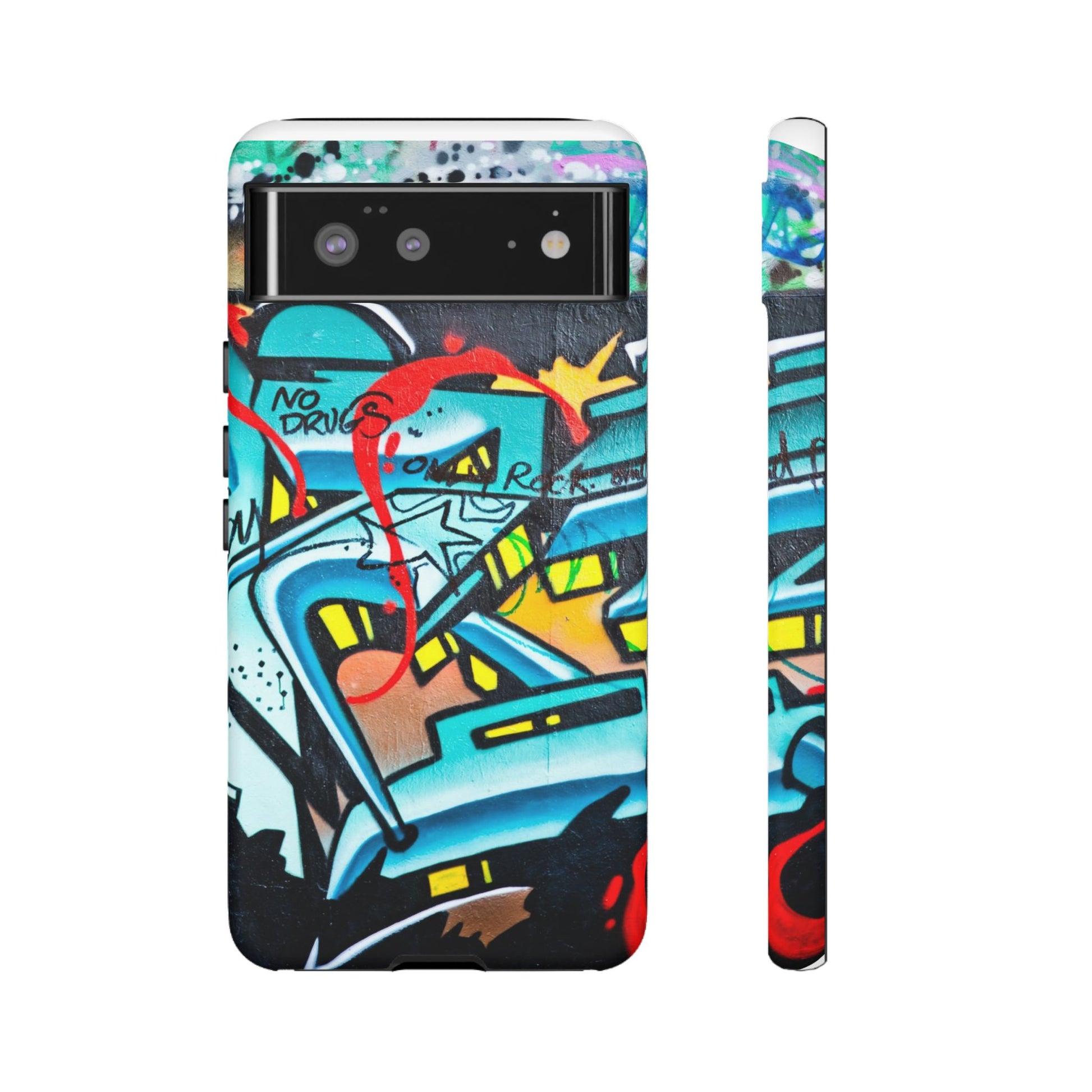 Edgy Phone Case with Graffiti Design, Tough Phone Case for Artists, Urban Style Phone Accessory, Graffiti Art Case, Unique Gift for Teens - FORMO